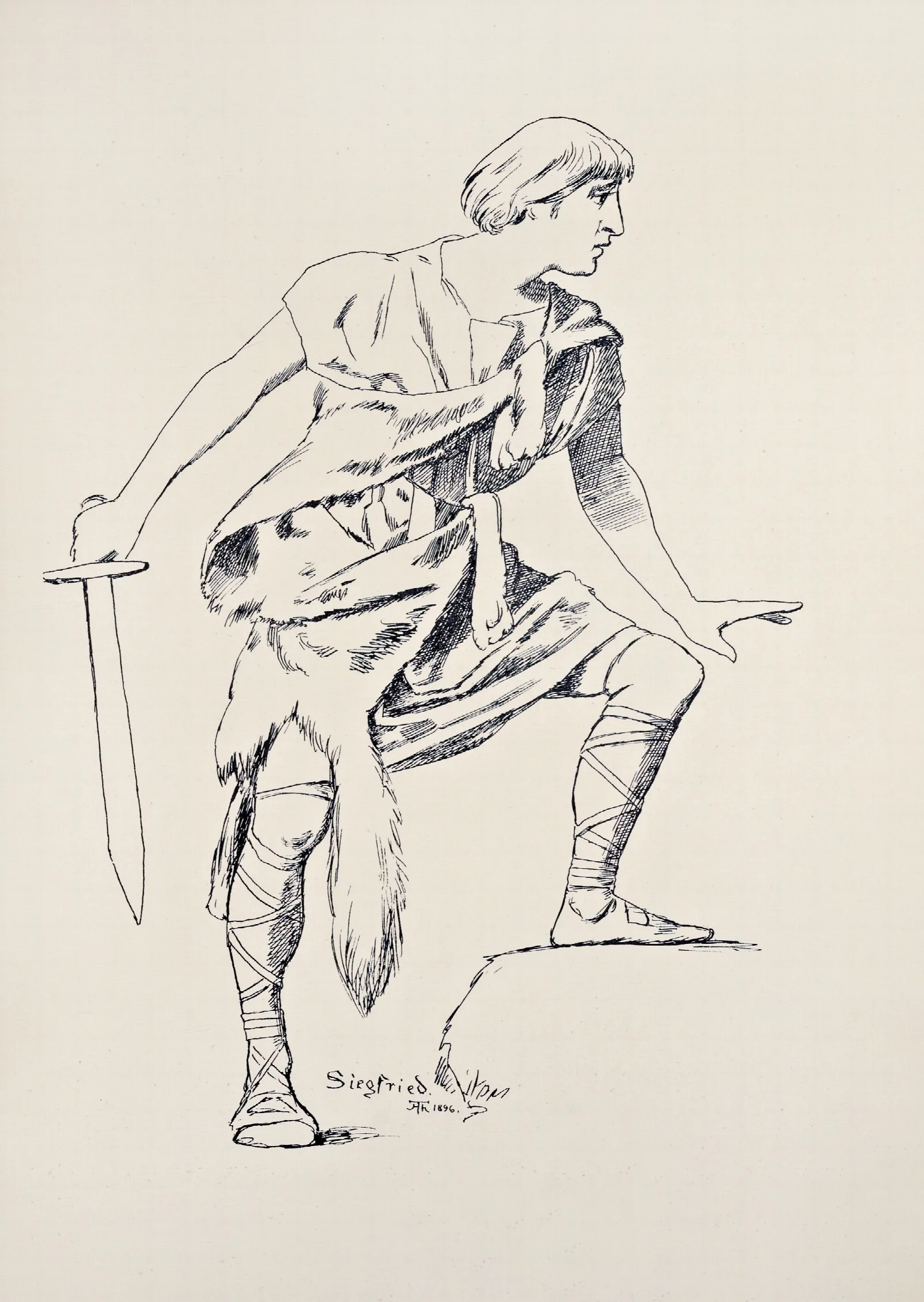 Siegfried Brunnhilde Gewahrend Wall Art by Hans Thoma - Canvas Print