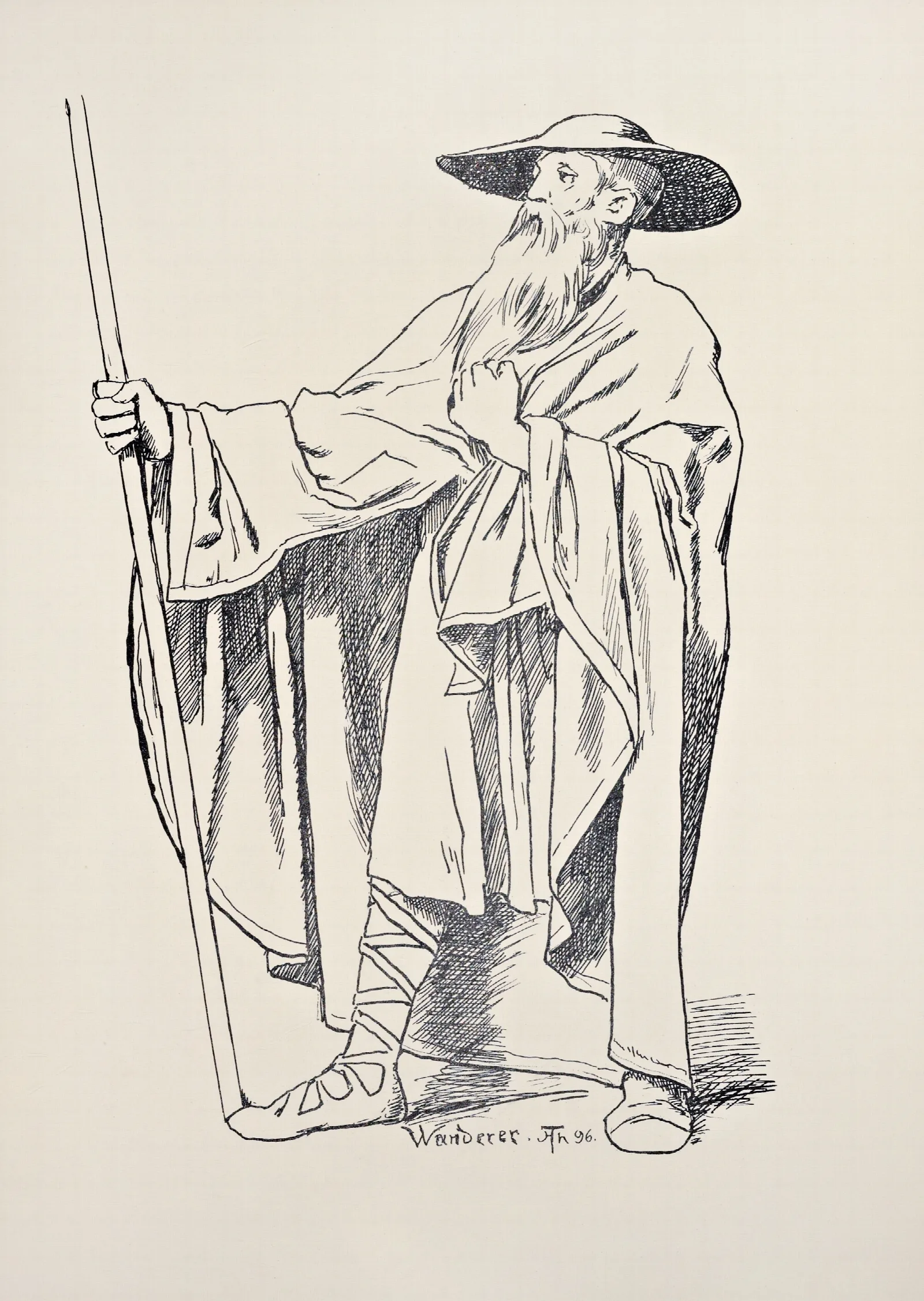 Wotan Als Wanderer Wall Art by Hans Thoma - Canvas Print