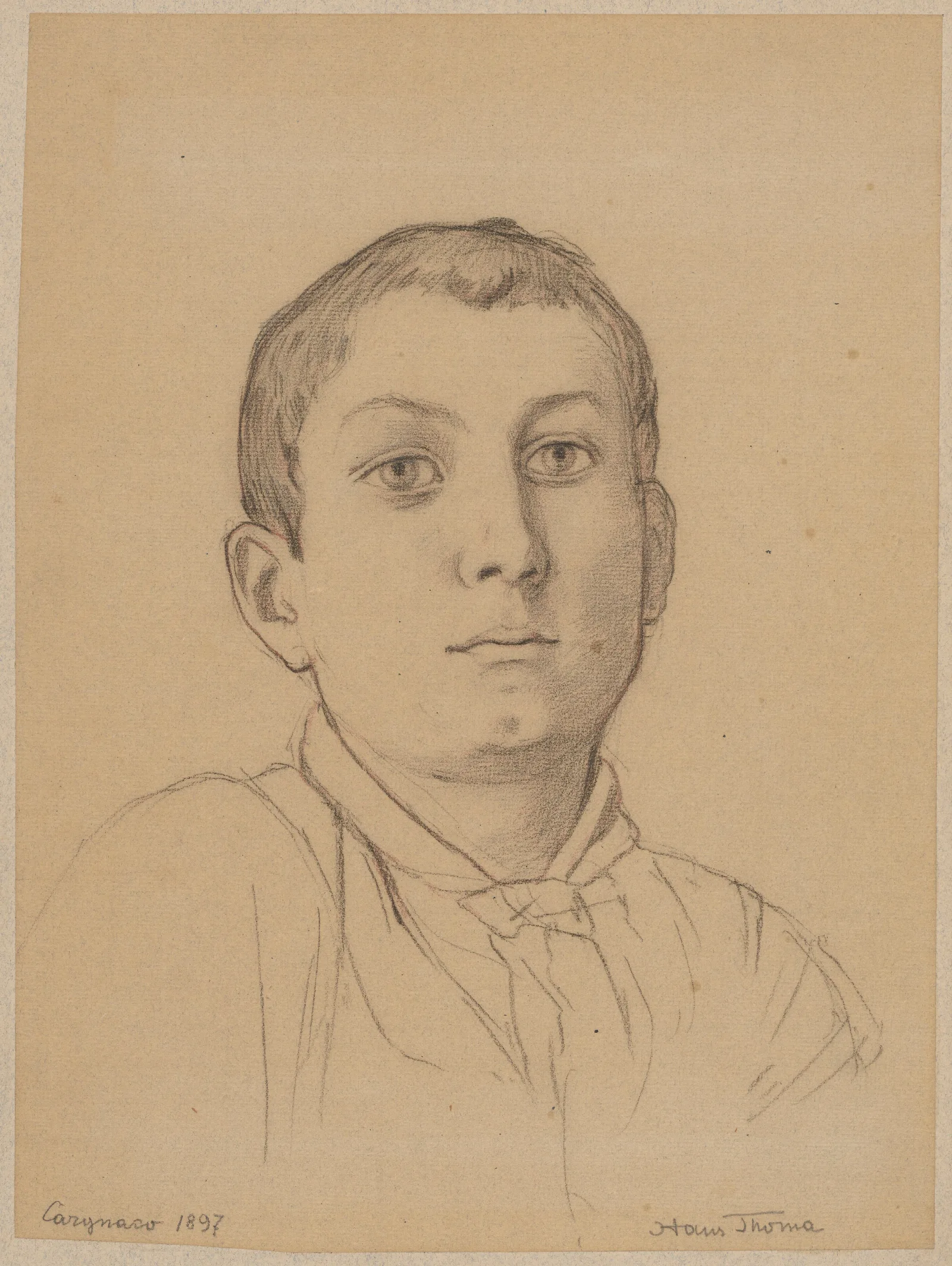 Bust Of An Italian Boy From Cargnaco Wall Art by Hans Thoma - Canvas Print