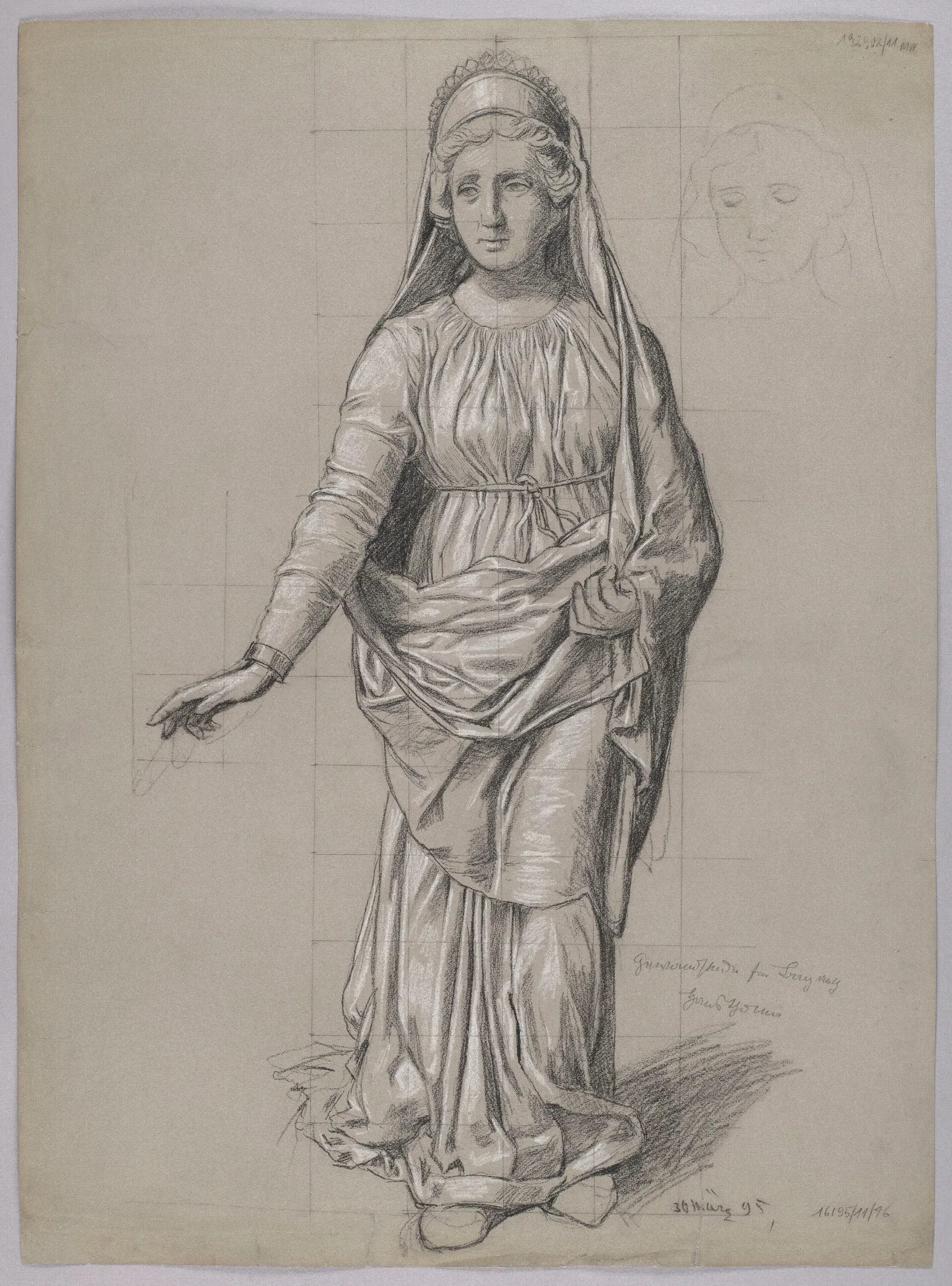 Costume Design For Frigg Wall Art by Hans Thoma - Canvas Print