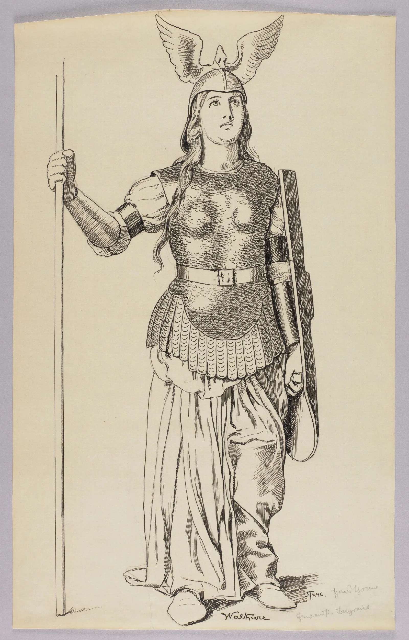Costume Design For Valkyrie 2 Wall Art by Hans Thoma - Canvas Print