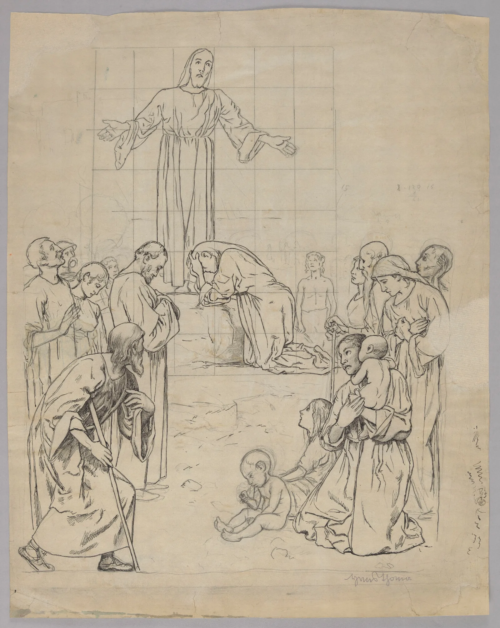 Design For The Painting Christ As The Teacher Wall Art by Hans Thoma - Canvas Print