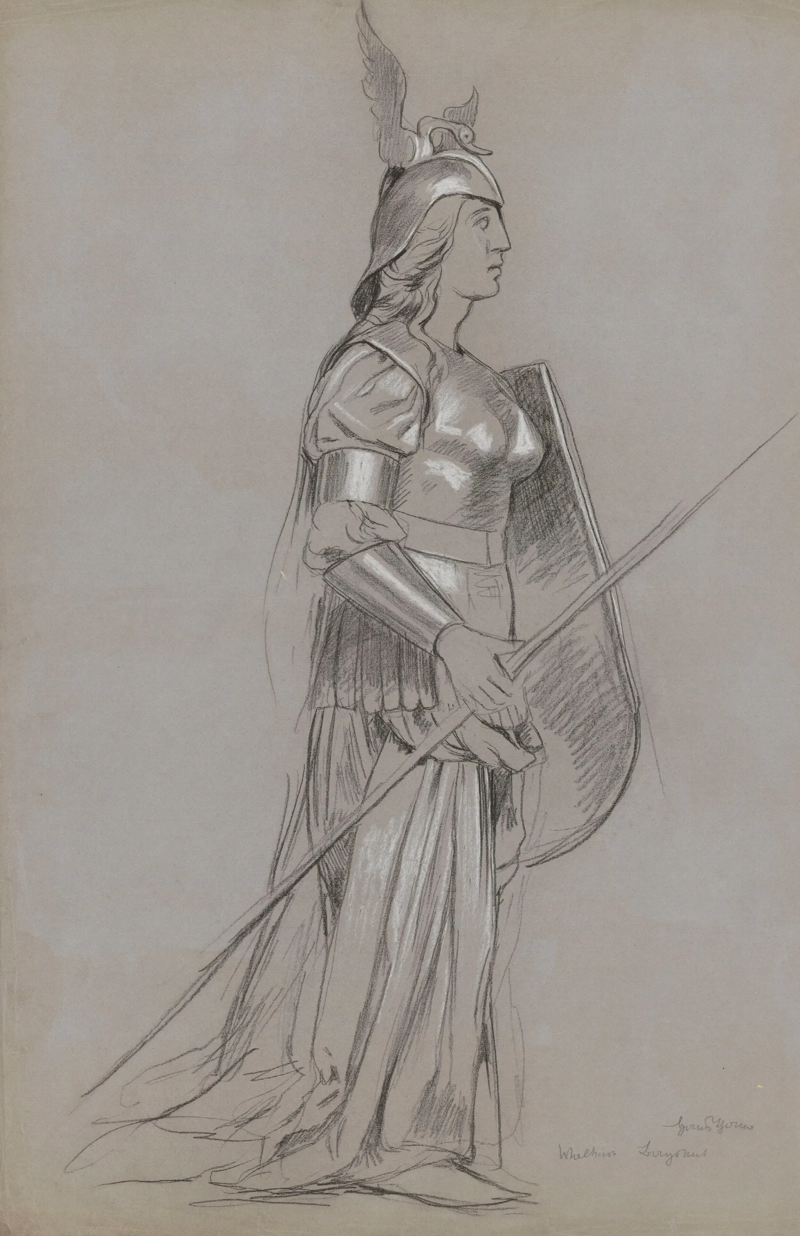 Design For Valkyries Costume 2 2 Wall Art by Hans Thoma - Canvas Print