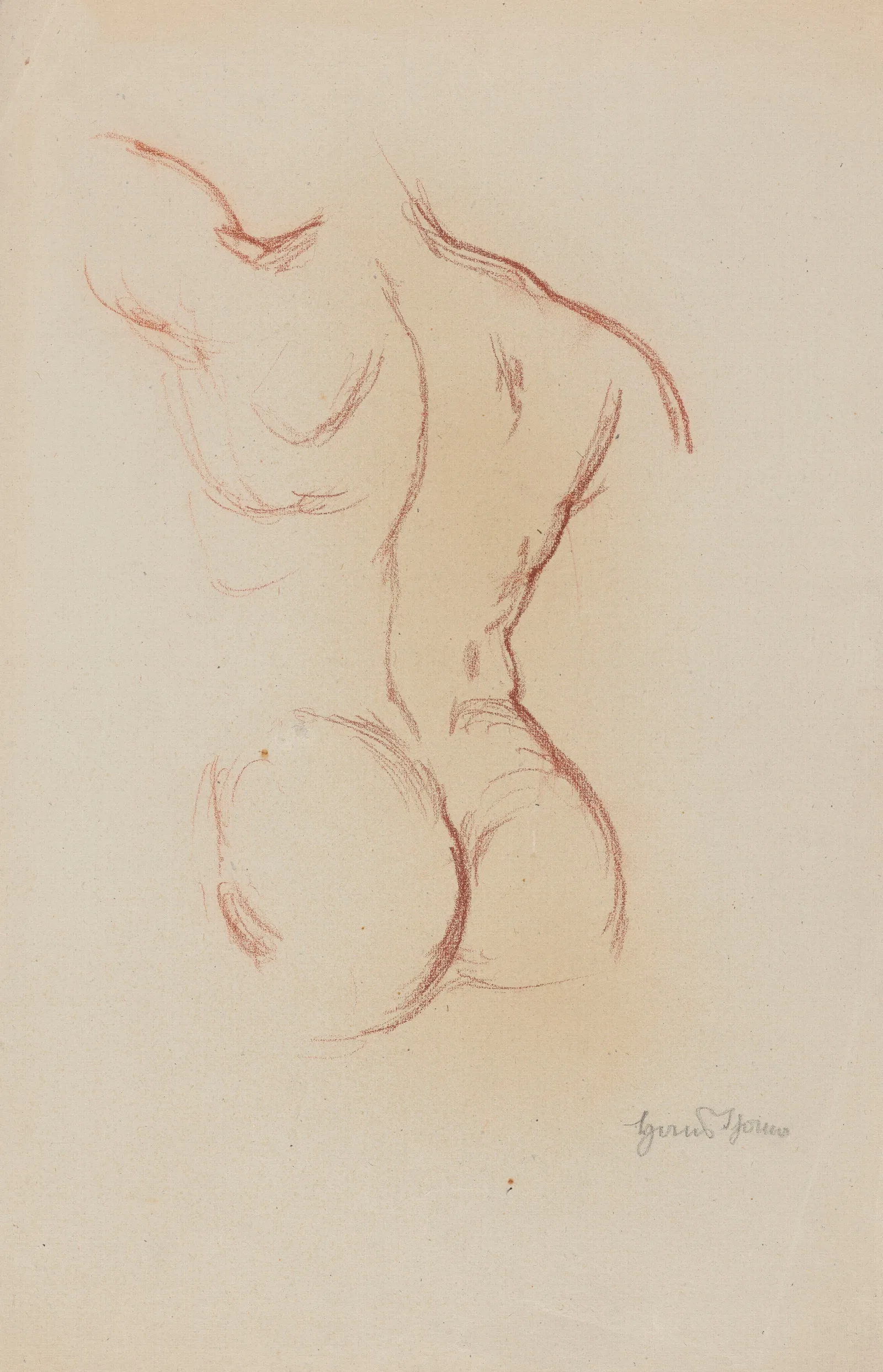 Fragment Of A Male Nude Depicted From The Back Wall Art by Hans Thoma - Canvas Print