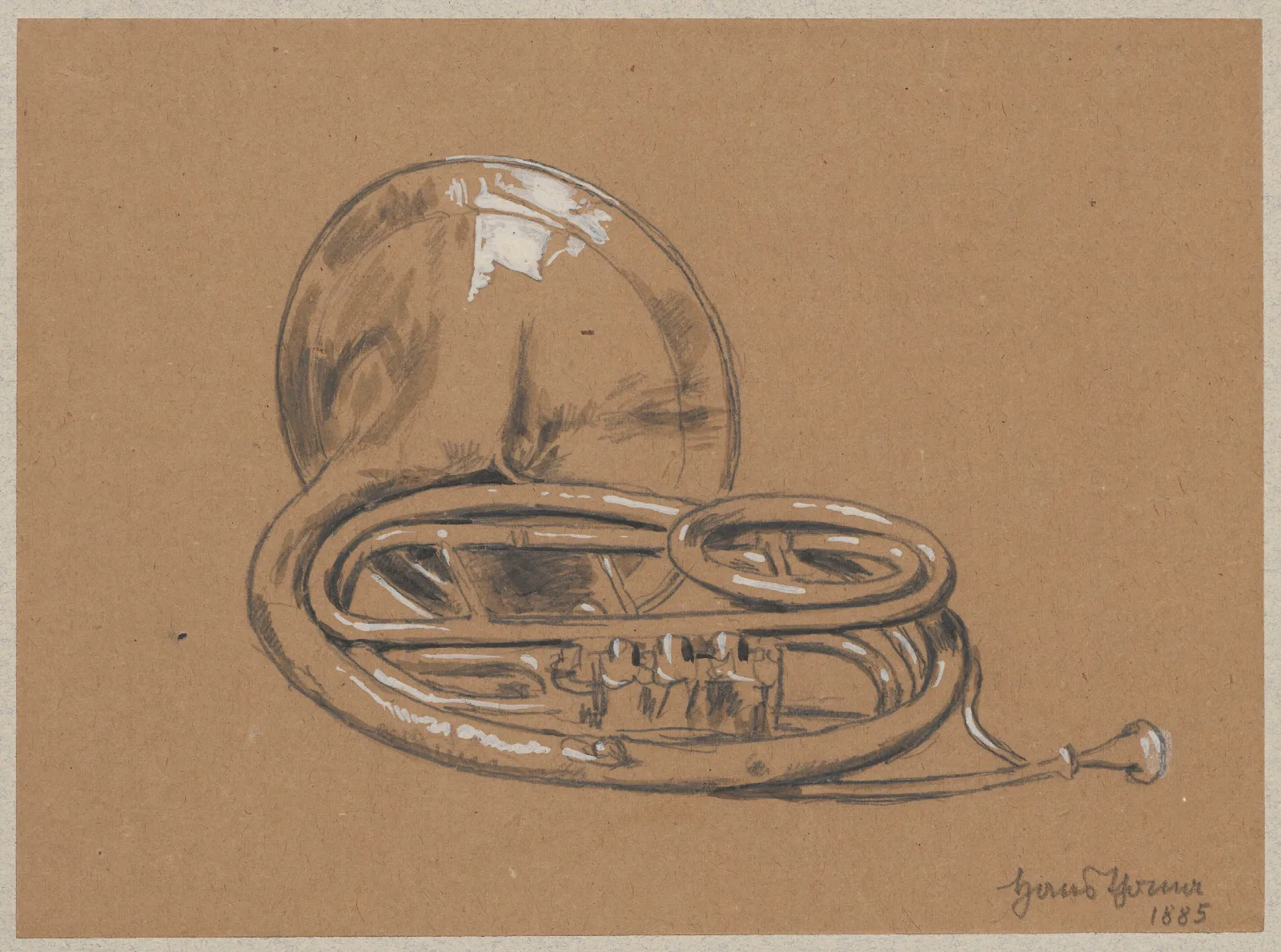 French Horn Wall Art by Hans Thoma - Canvas Print