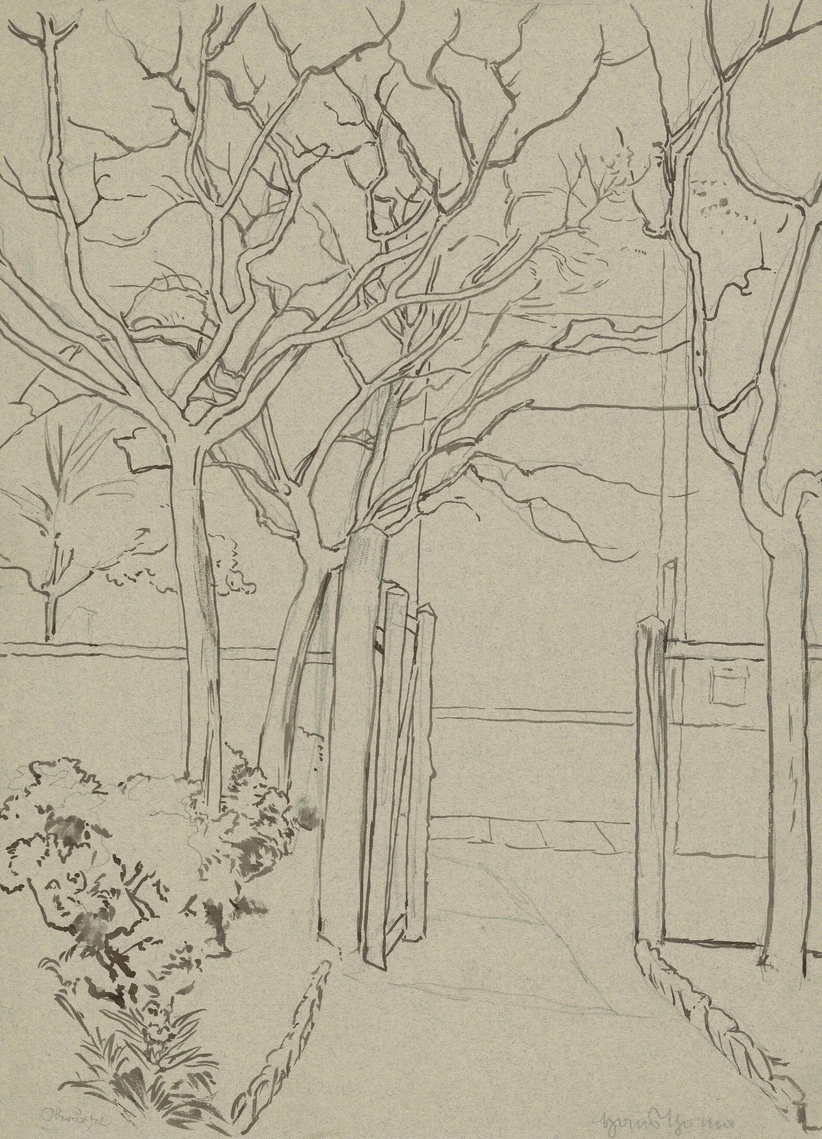 Gate Leading To A Garden With Trees Along The Fence In Oberursel Wall Art by Hans Thoma - Canvas Print