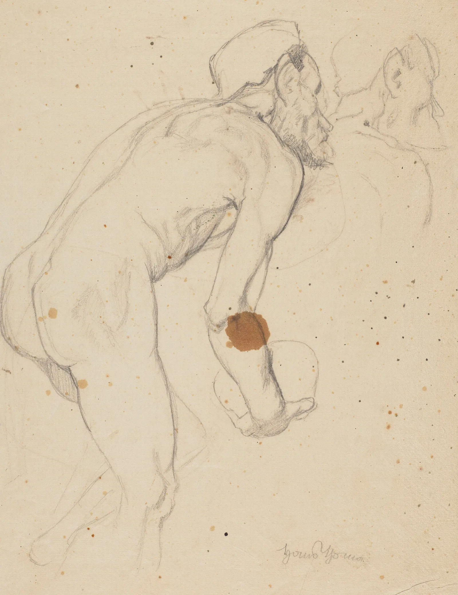 Male Nude From The Back Wall Art by Hans Thoma - Canvas Print