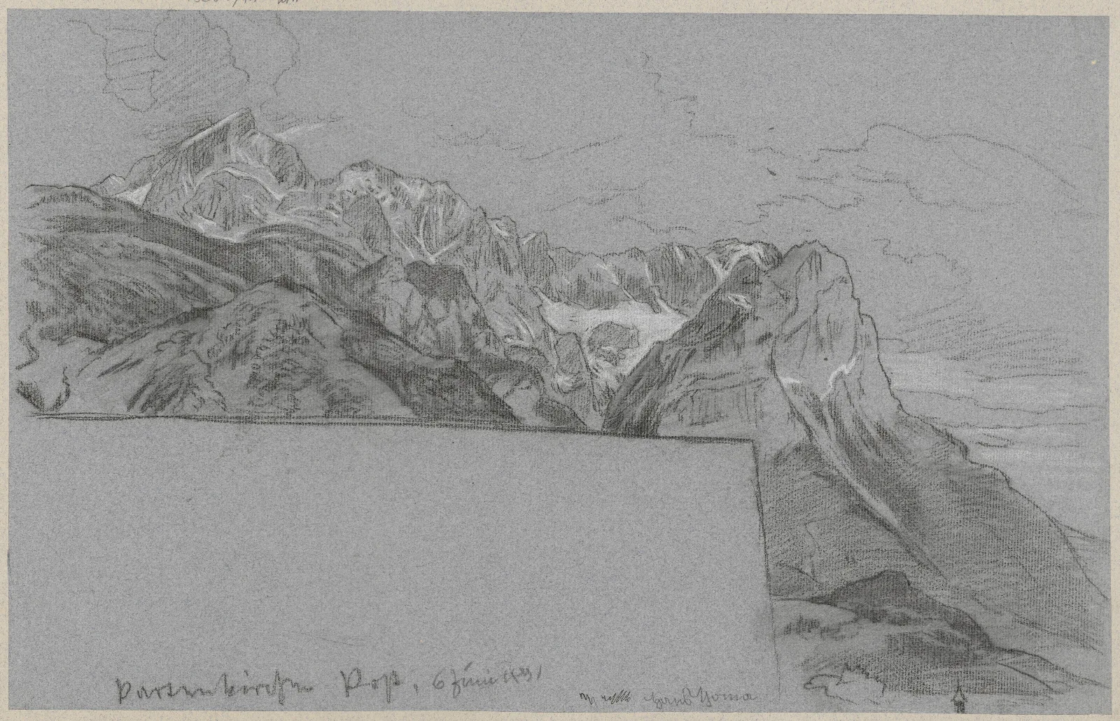 Panorama Of The Mountains With Alpspitze Summit In The Vicinity Of Garmisch Partenkirchen Wall Art by Hans Thoma - Canvas Print