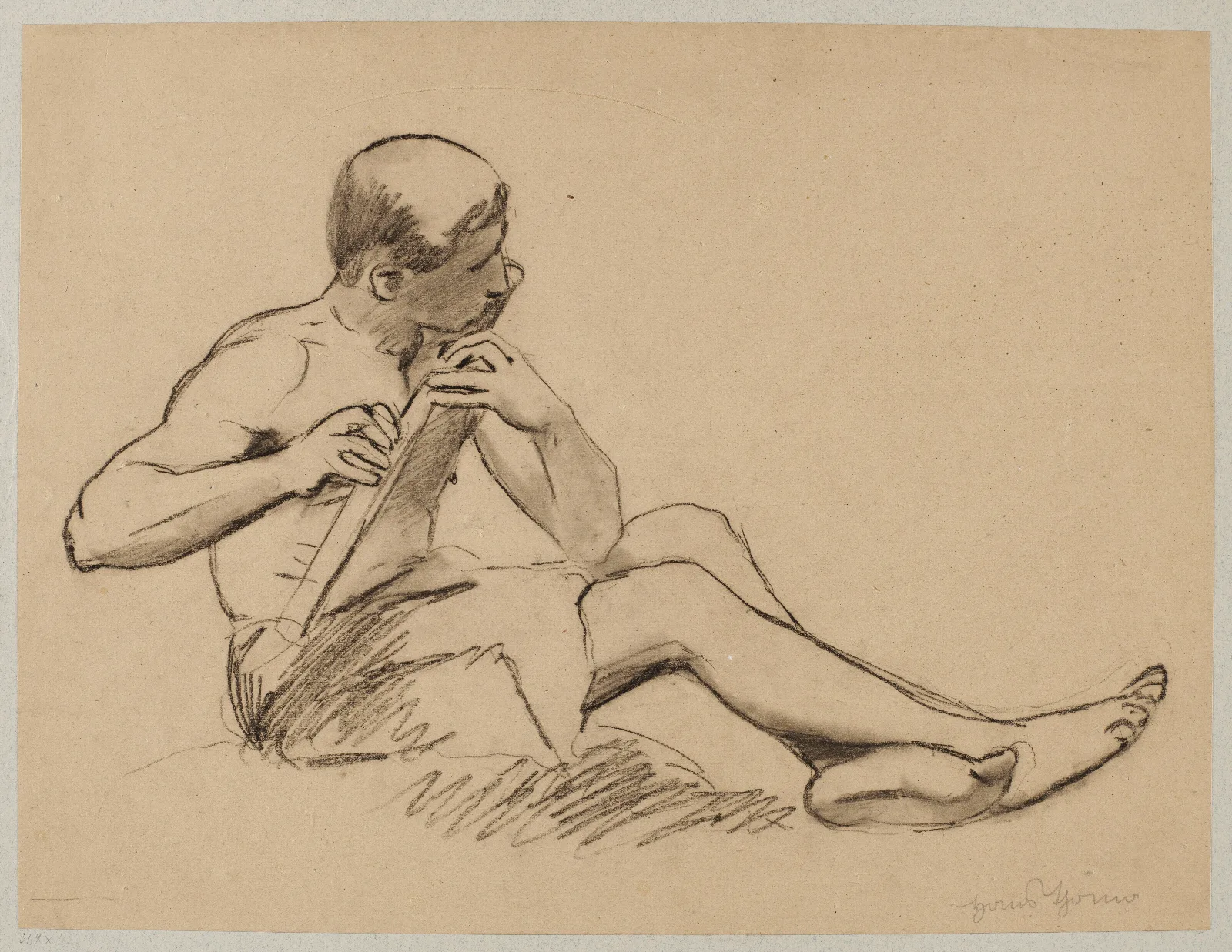 Shepherd Playing The Flute Wall Art by Hans Thoma - Canvas Print