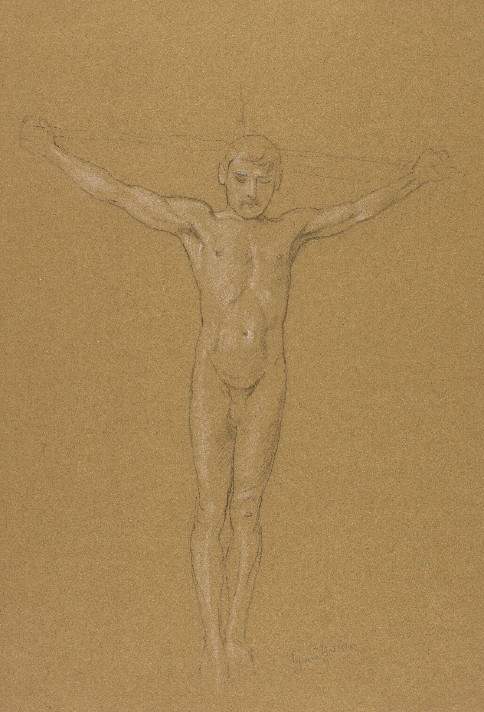 Study For The Image Of Christ On The Cross Wall Art by Hans Thoma - Canvas Print