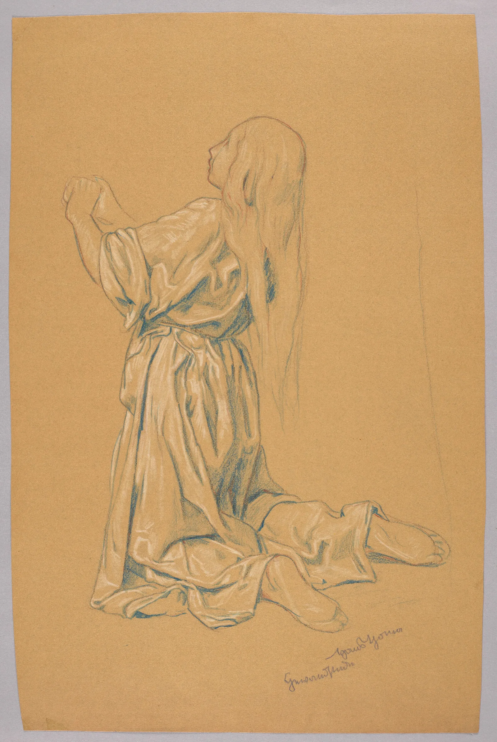 Study Of A Kneeling Woman Wall Art by Hans Thoma - Canvas Print
