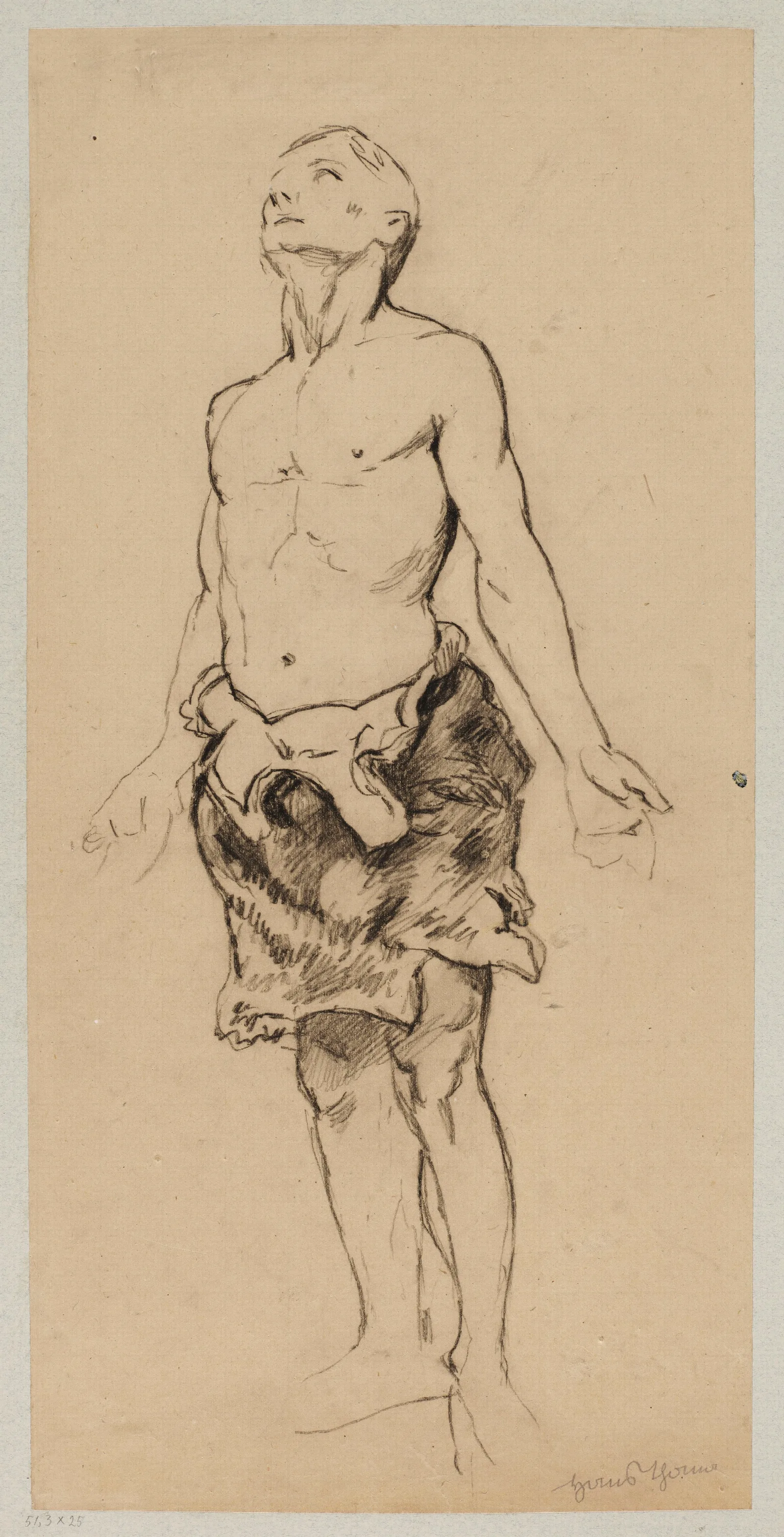 Study Of A Male Figure 3 Wall Art by Hans Thoma - Canvas Print