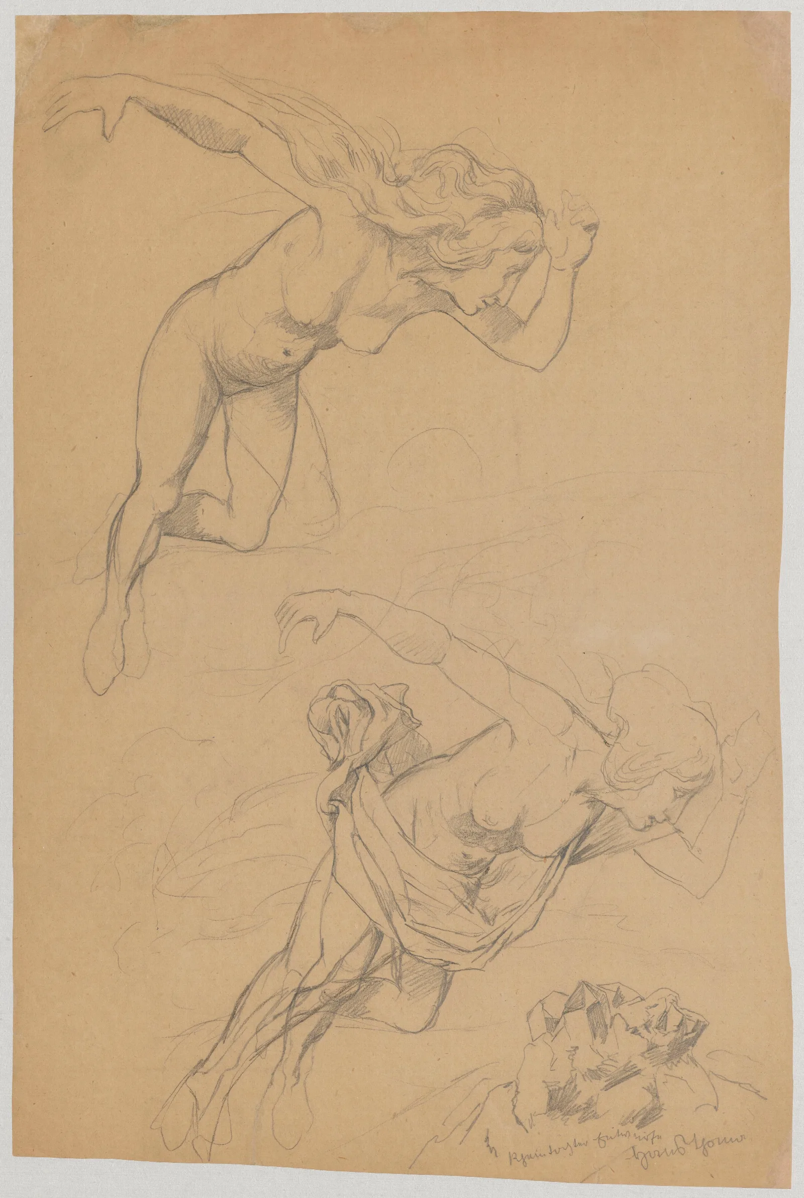 Study Of Female Figures Wall Art by Hans Thoma - Canvas Print