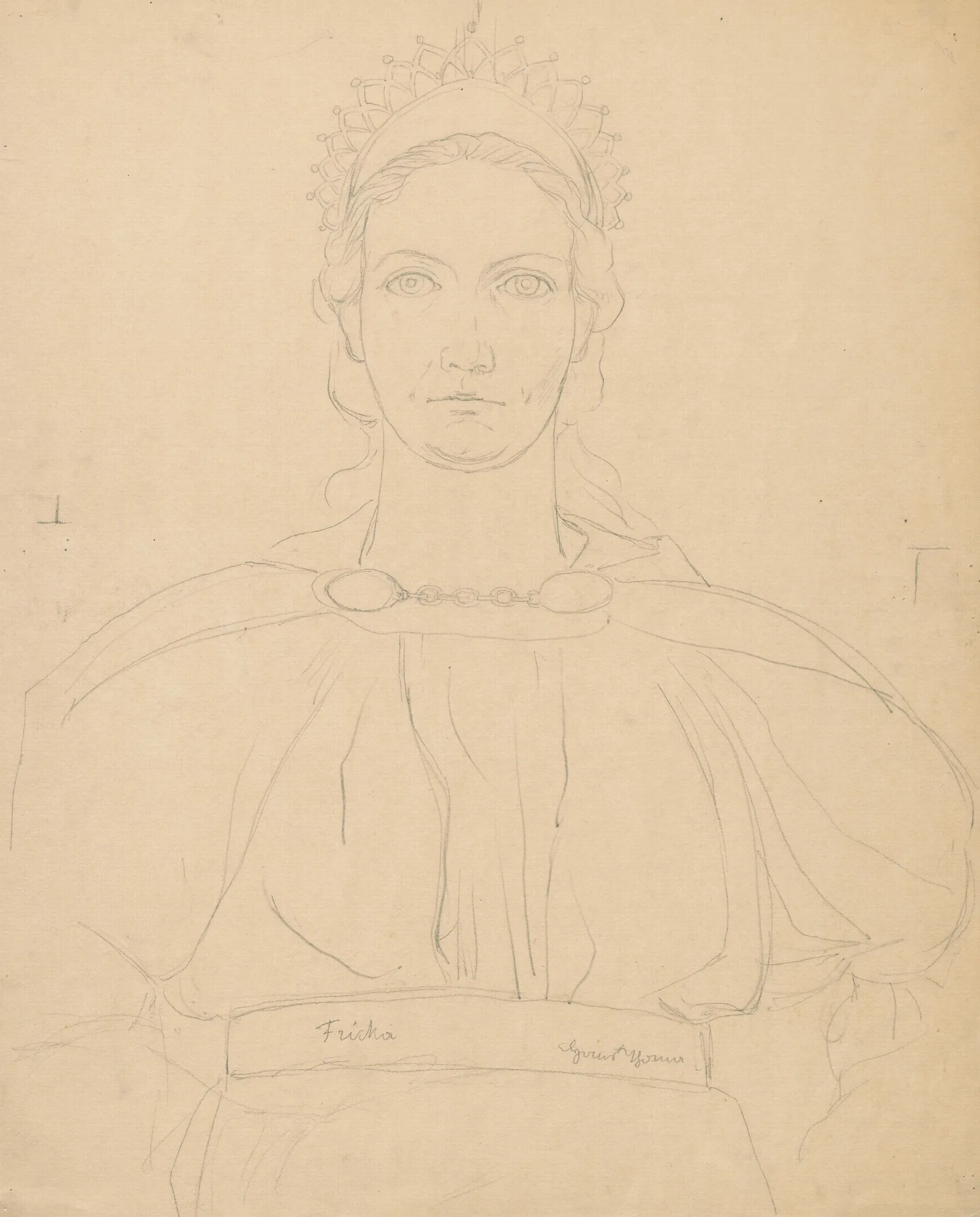 Study Of The Costume Of Goddess Phrygia Costume Designs For Richard Wagners Opera The Ring Of The Nibelung 1895 1897 Wall Art by Hans Thoma - Canvas Print