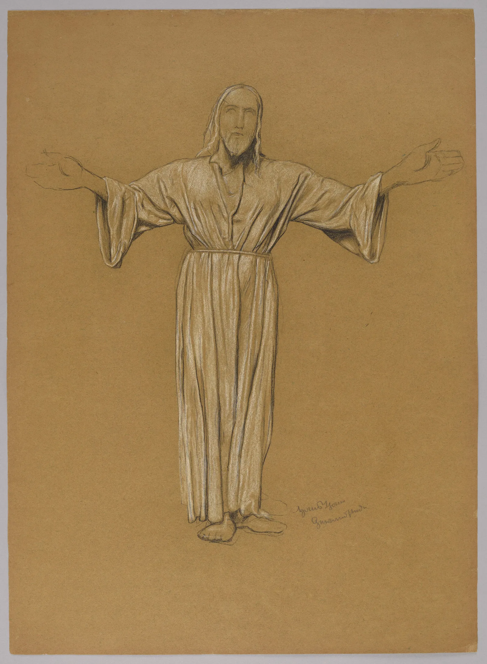 Study Of The Figure Of Christ 2 Wall Art by Hans Thoma - Canvas Print