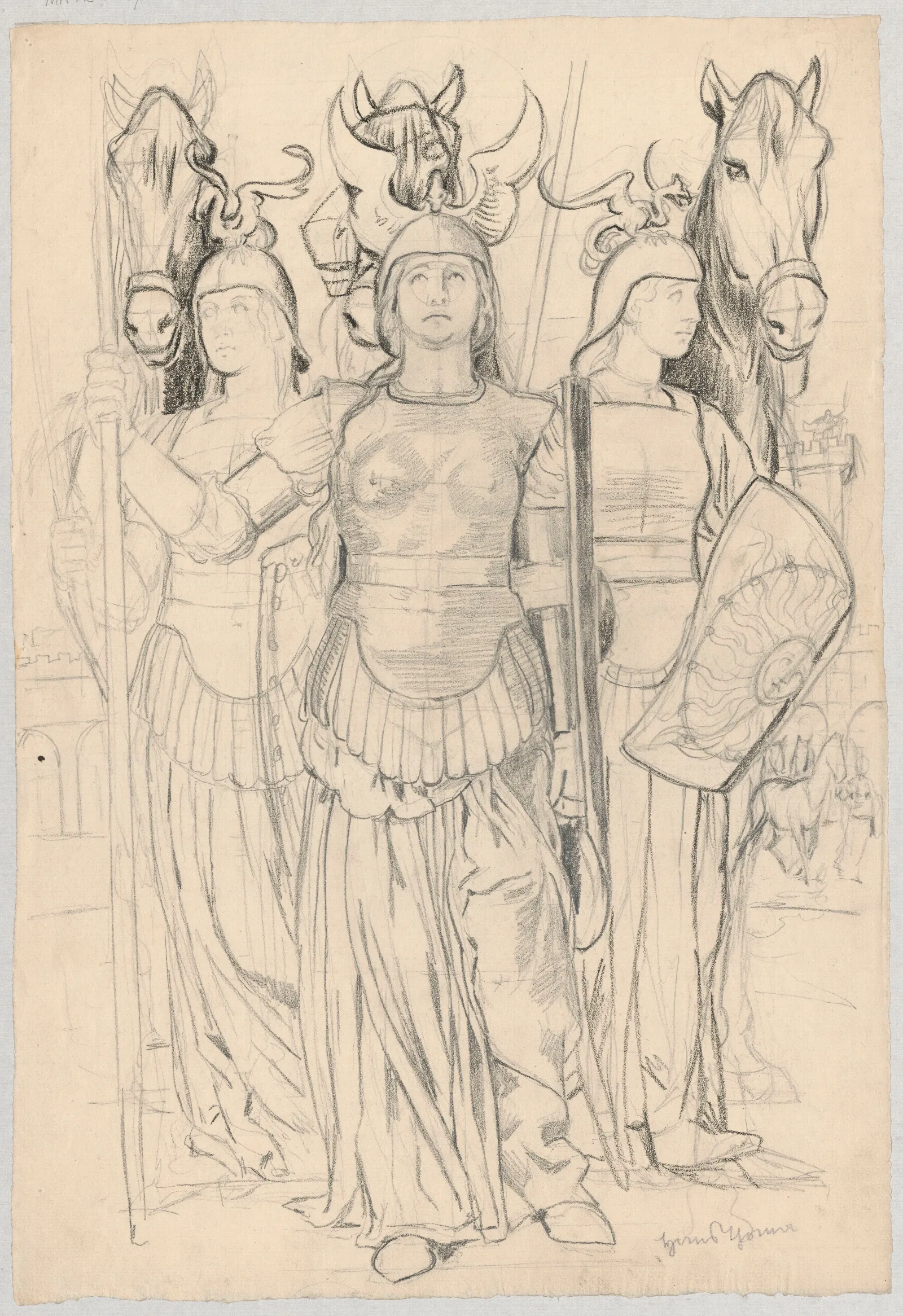 Three Valkyrie Wall Art by Hans Thoma - Canvas Print