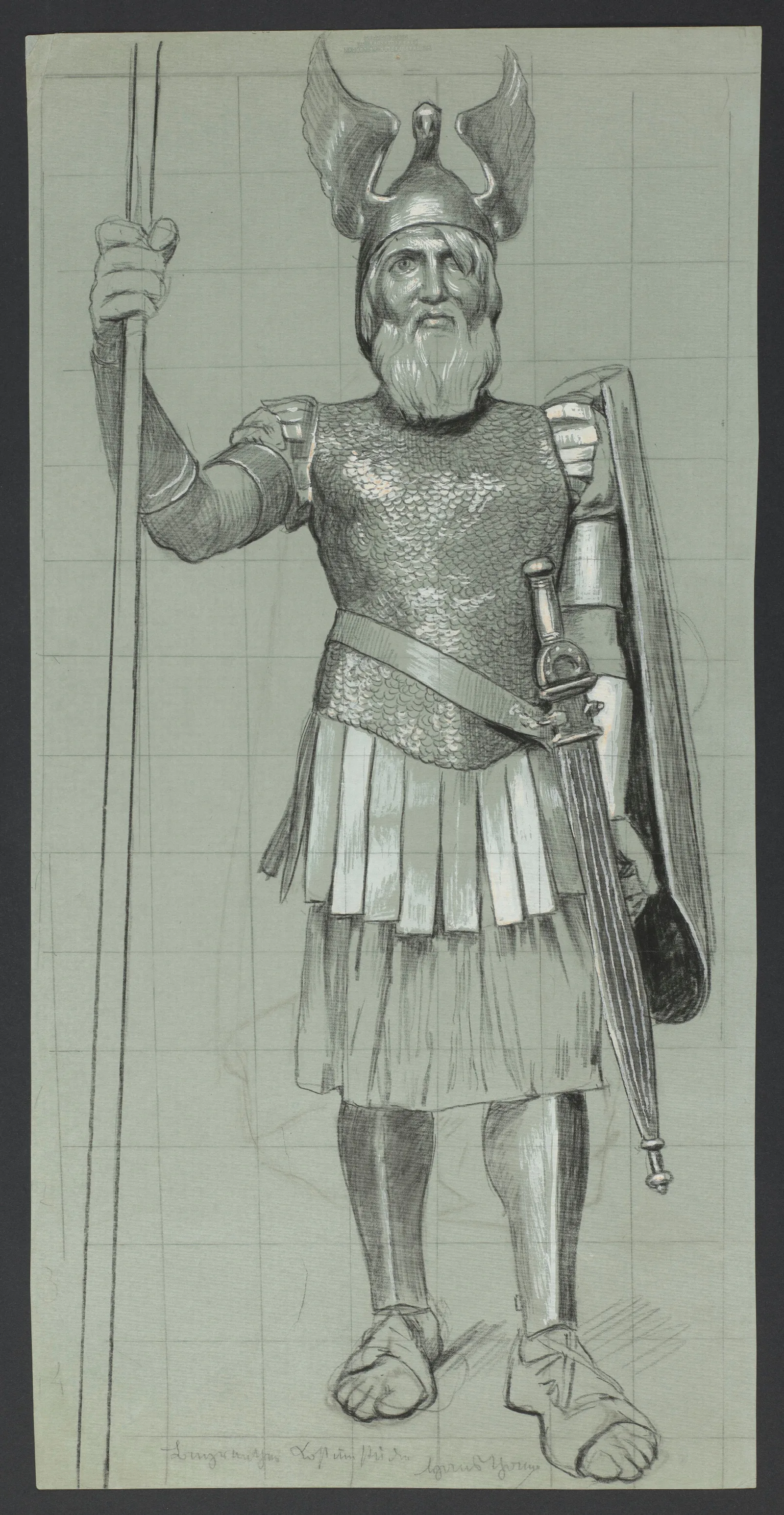 Wotan As The God Of War Costume Design Wall Art by Hans Thoma - Canvas Print