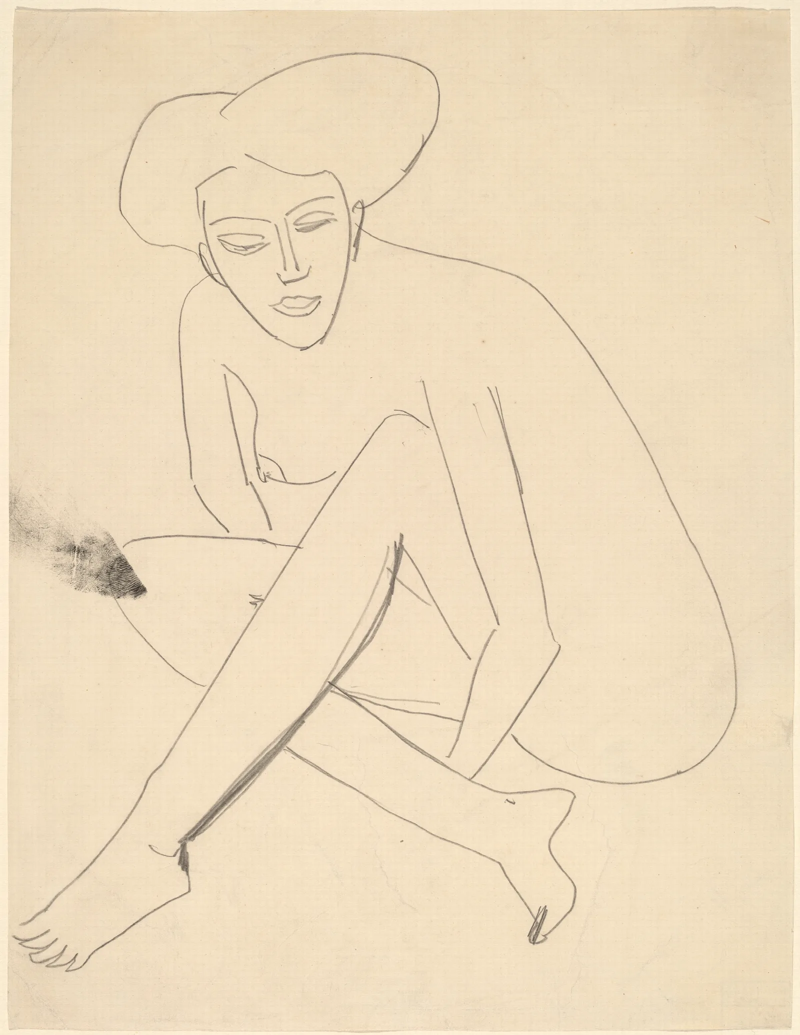 Dodo Seated Wall Art by Ernst Ludwig Kirchner - Canvas Print
