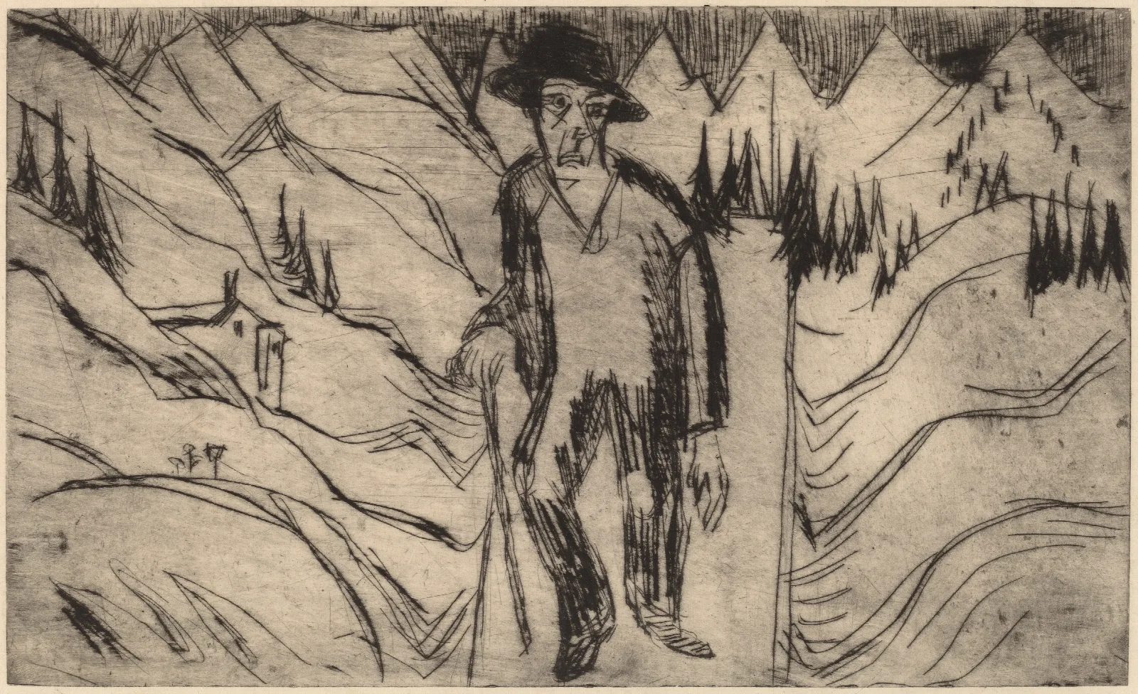 The Wanderer Wall Art by Ernst Ludwig Kirchner - Canvas Print