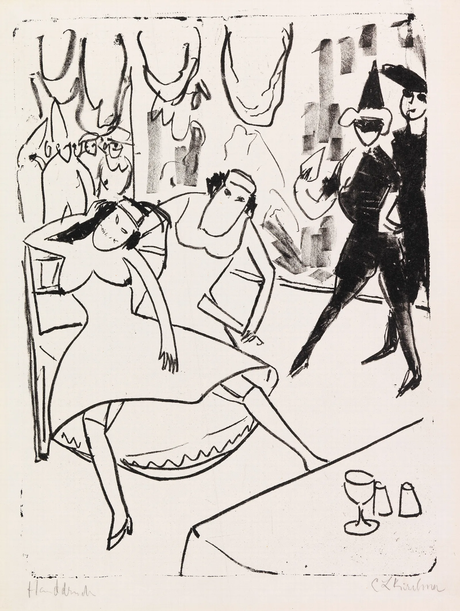 Maskenball 2 Wall Art by Ernst Ludwig Kirchner - Canvas Print