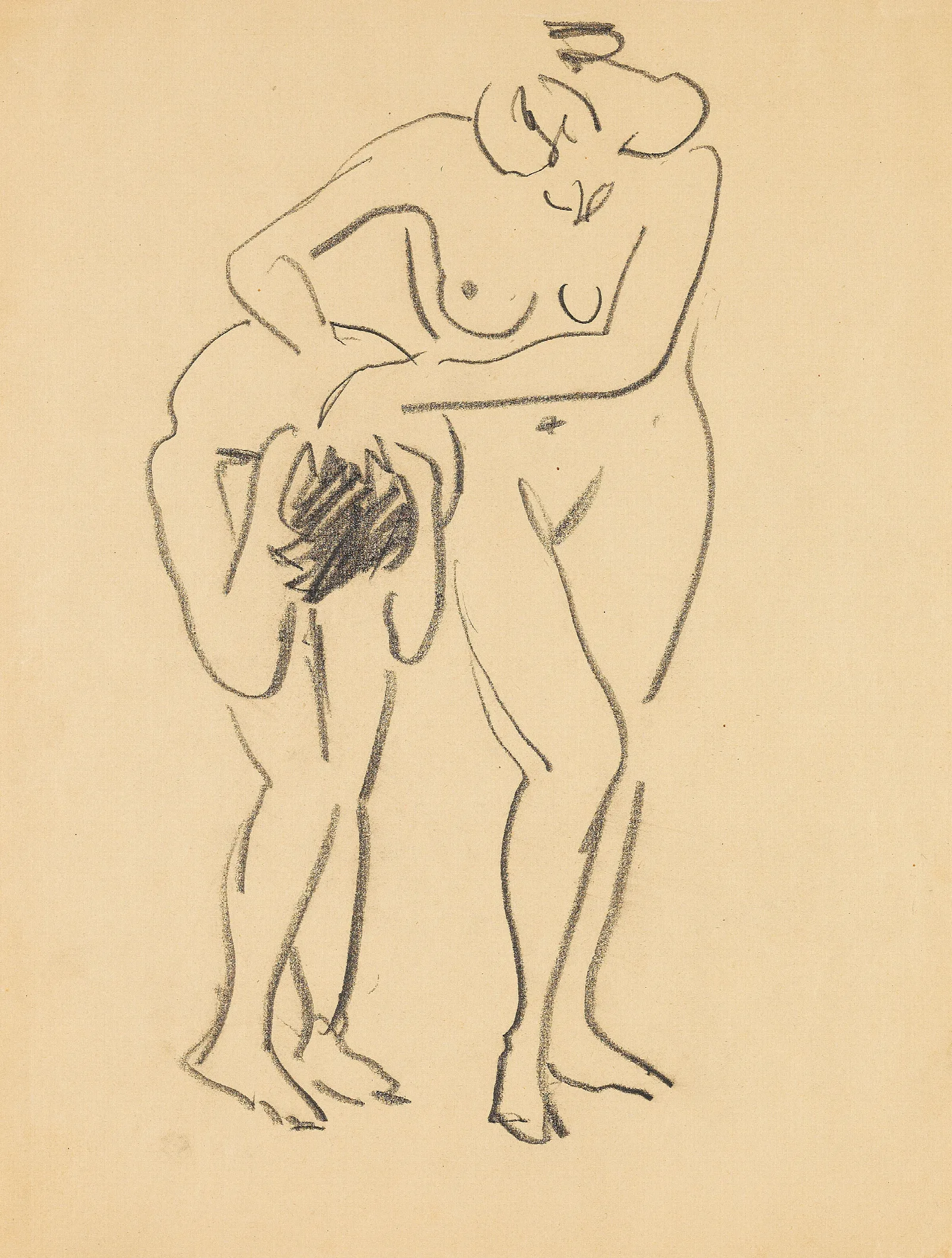 Zwei Akte Wall Art by Ernst Ludwig Kirchner - Canvas Print