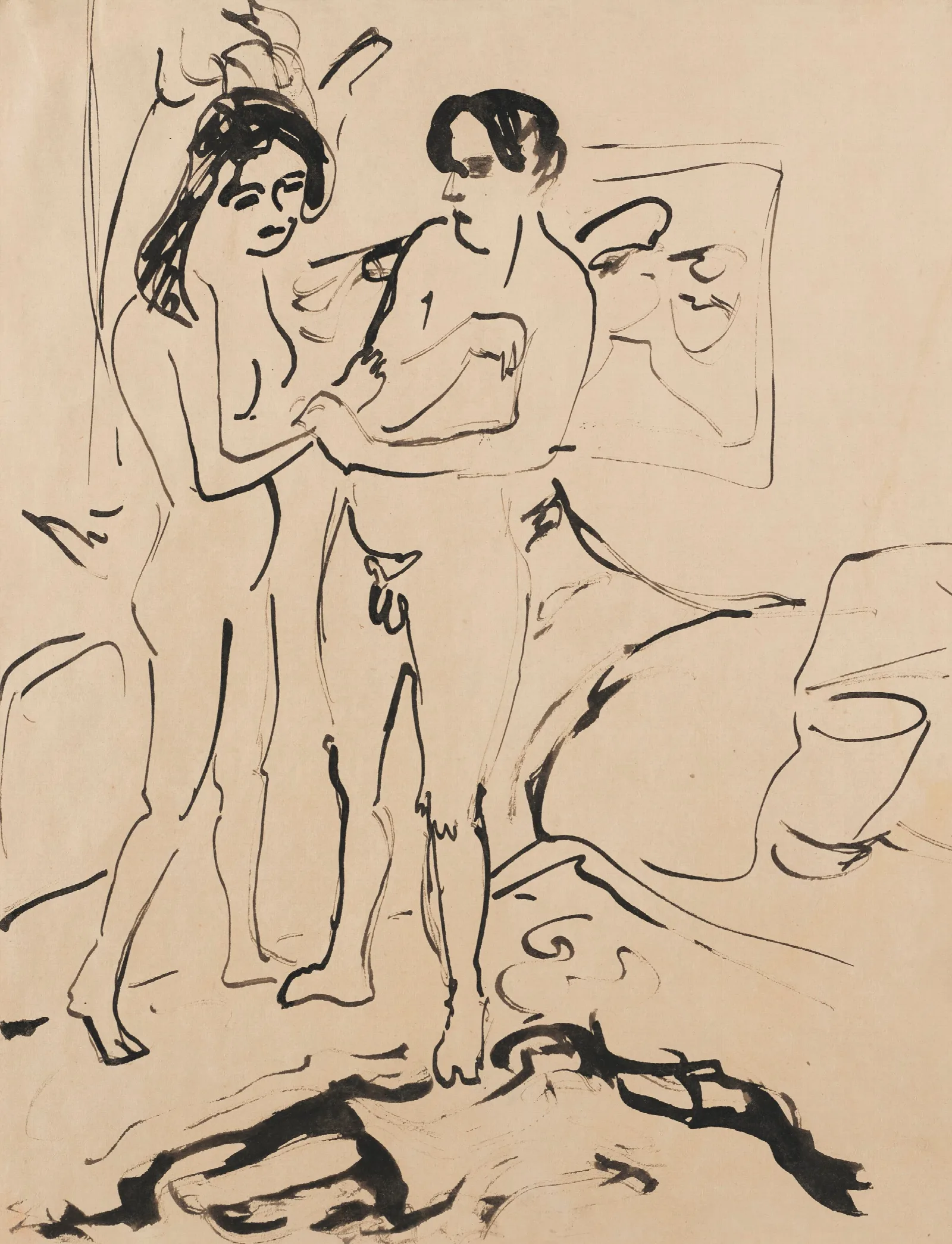 Das Paar Wall Art by Ernst Ludwig Kirchner - Canvas Print