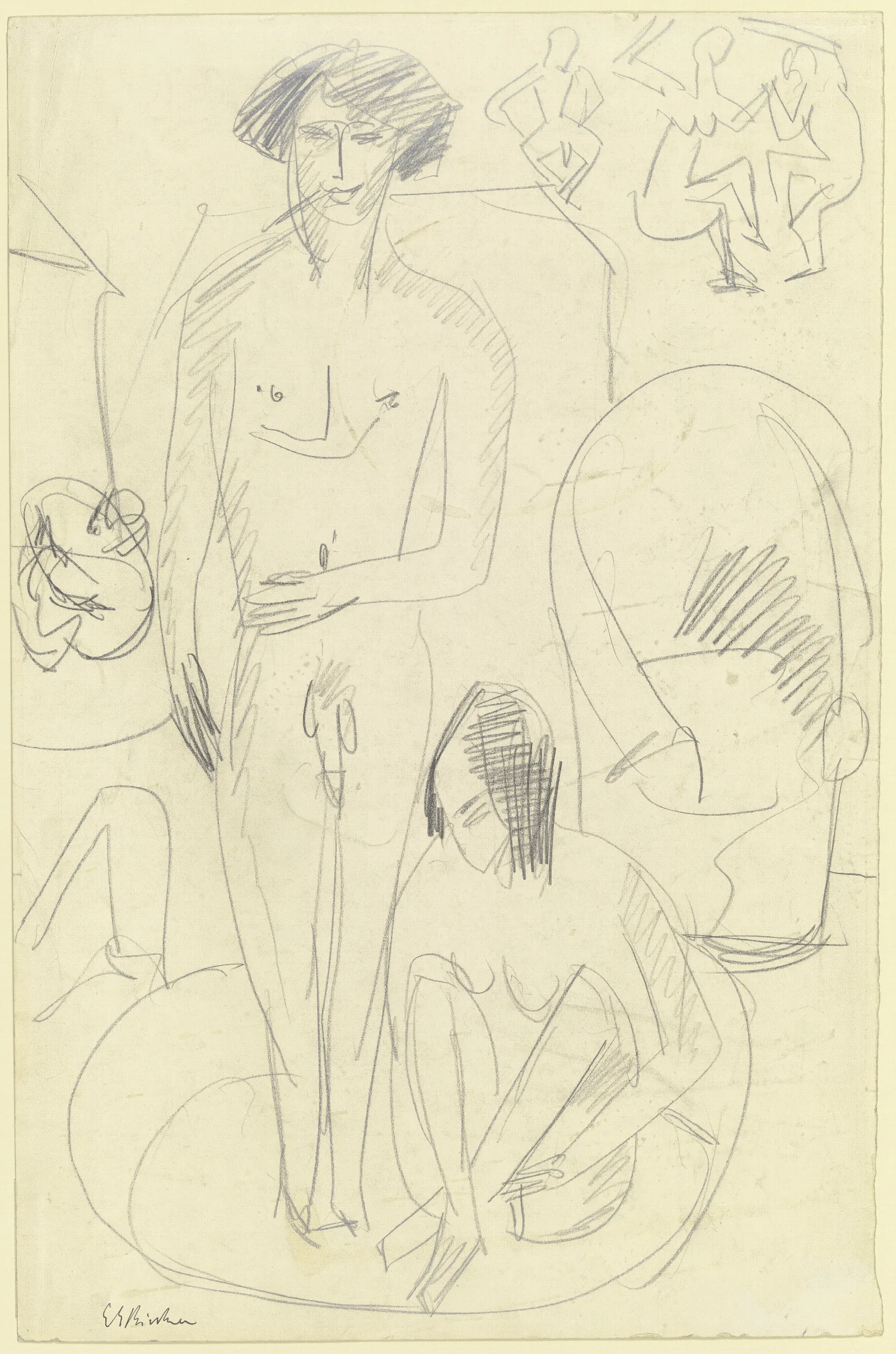 Bathing Couple In The Tub Wall Art by Ernst Ludwig Kirchner - Canvas Print