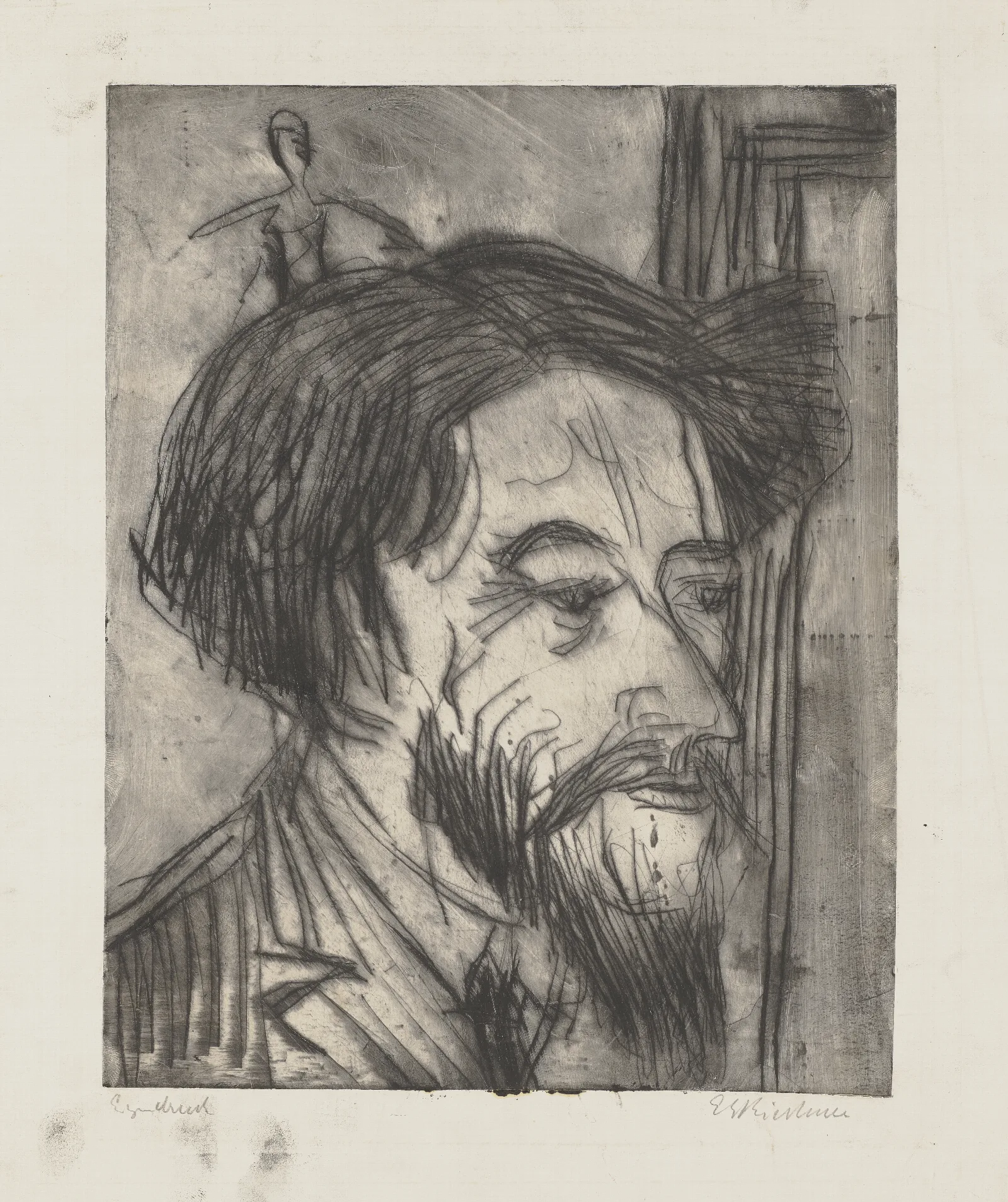 Bildnis Professor Enrico Padua Wall Art by Ernst Ludwig Kirchner - Canvas Print