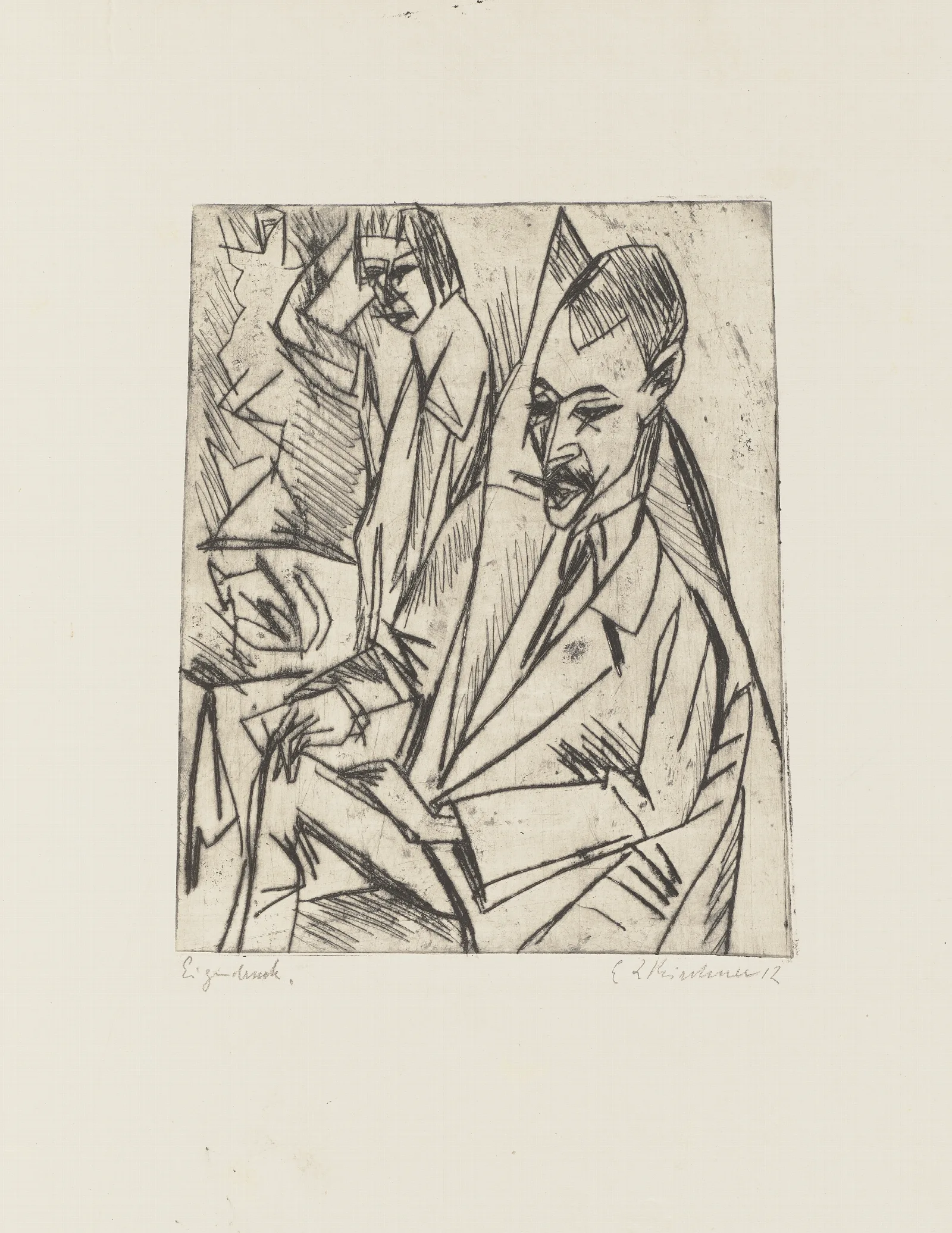 Gewecke Und Erna 2 Wall Art by Ernst Ludwig Kirchner - Canvas Print
