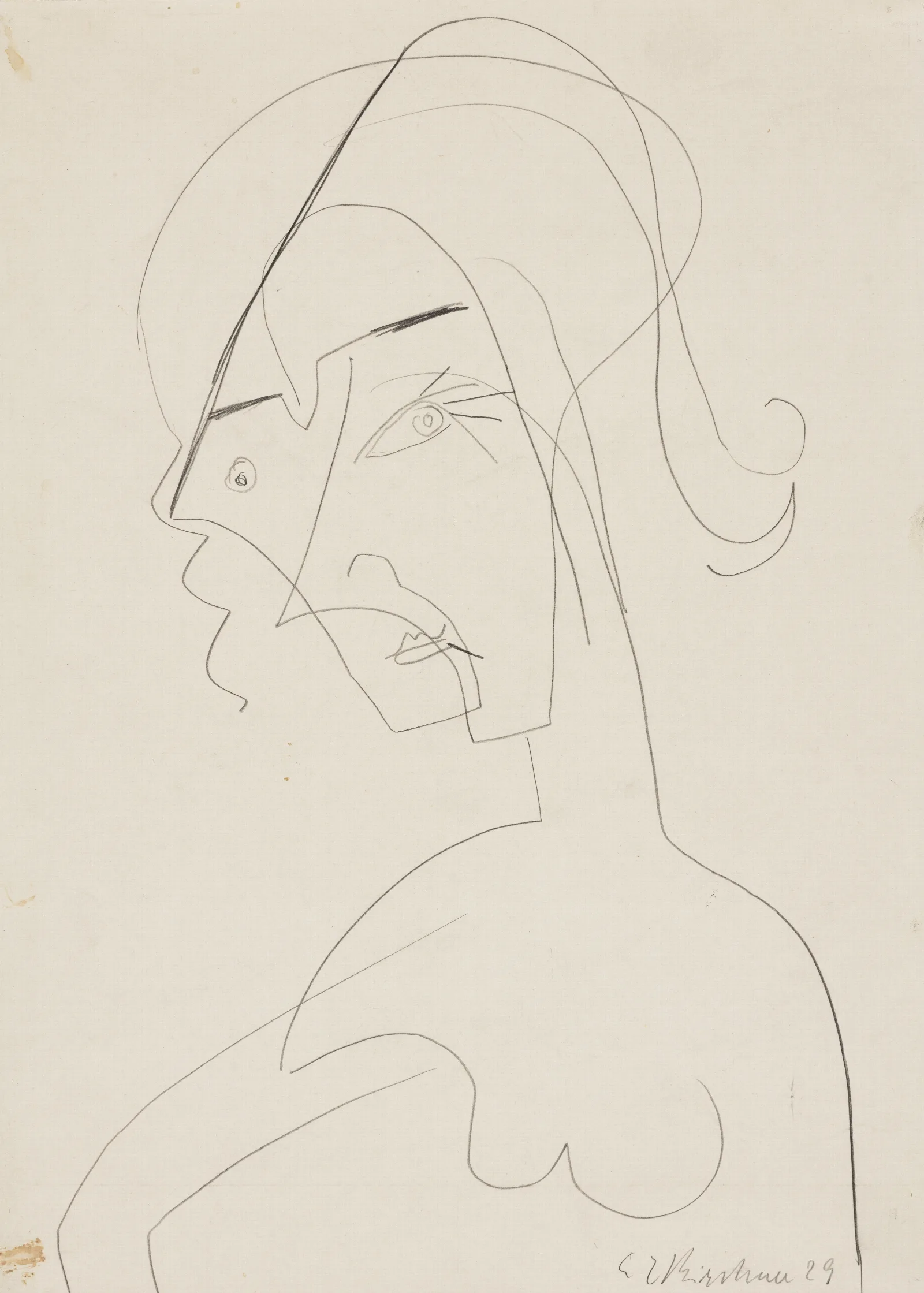 Half Length Figure Of A Woman Wall Art by Ernst Ludwig Kirchner - Canvas Print