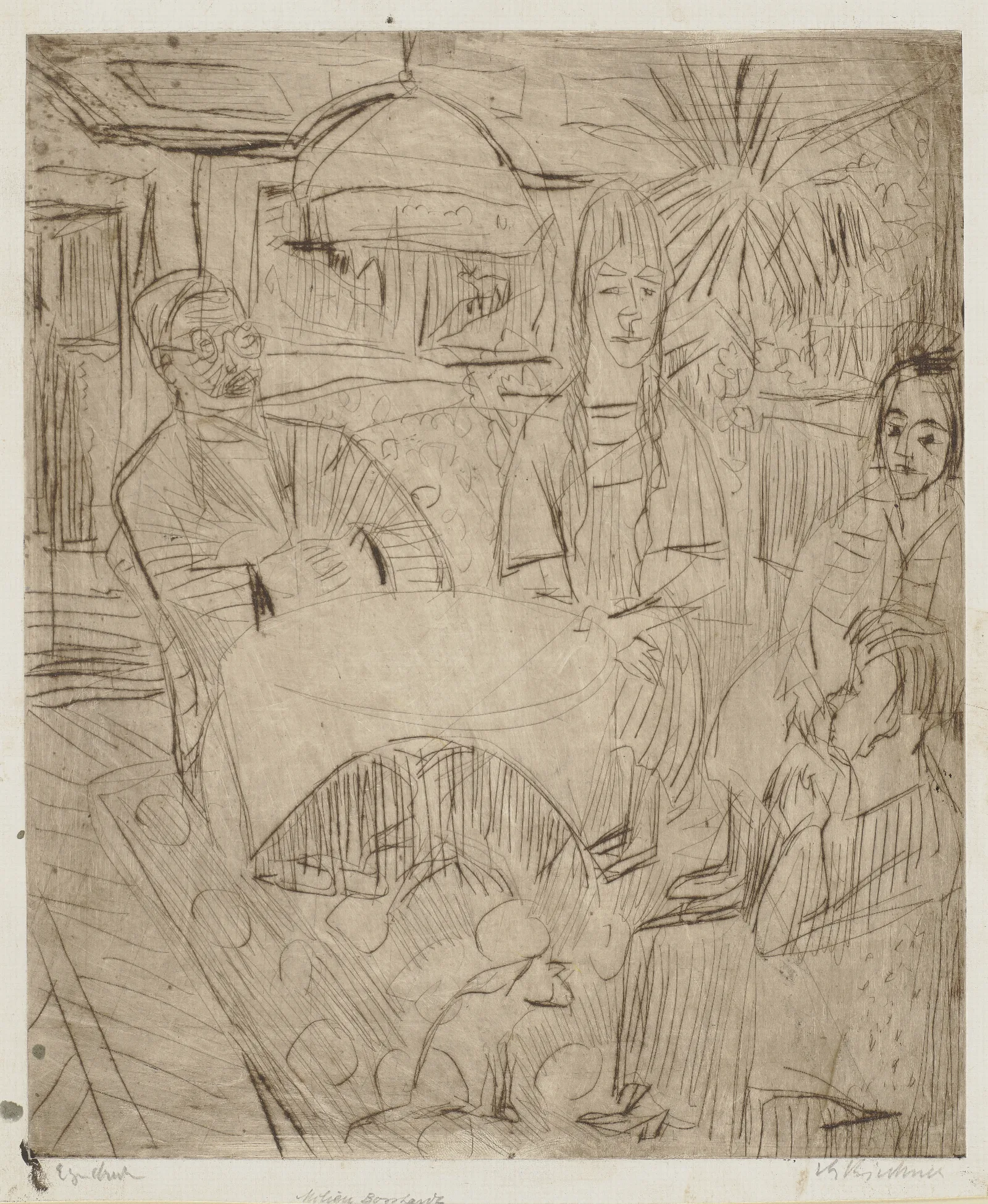 Interieur Bosshart Wall Art by Ernst Ludwig Kirchner - Canvas Print