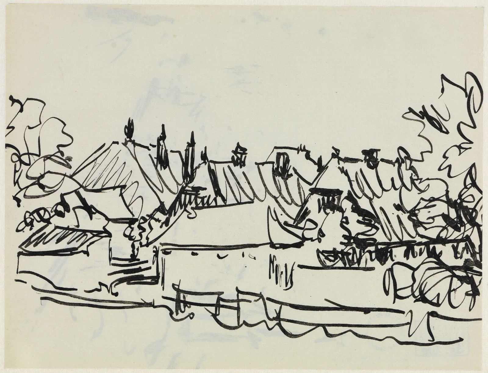 Dorf Auf Fehmarn Wall Art by Ernst Ludwig Kirchner - Canvas Print