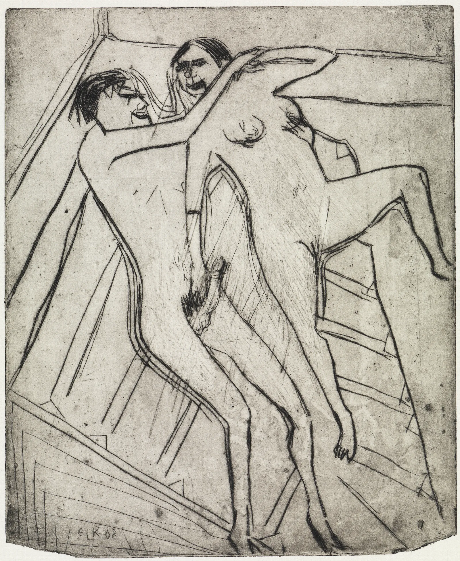 Liebespaar 7 Wall Art by Ernst Ludwig Kirchner - Canvas Print