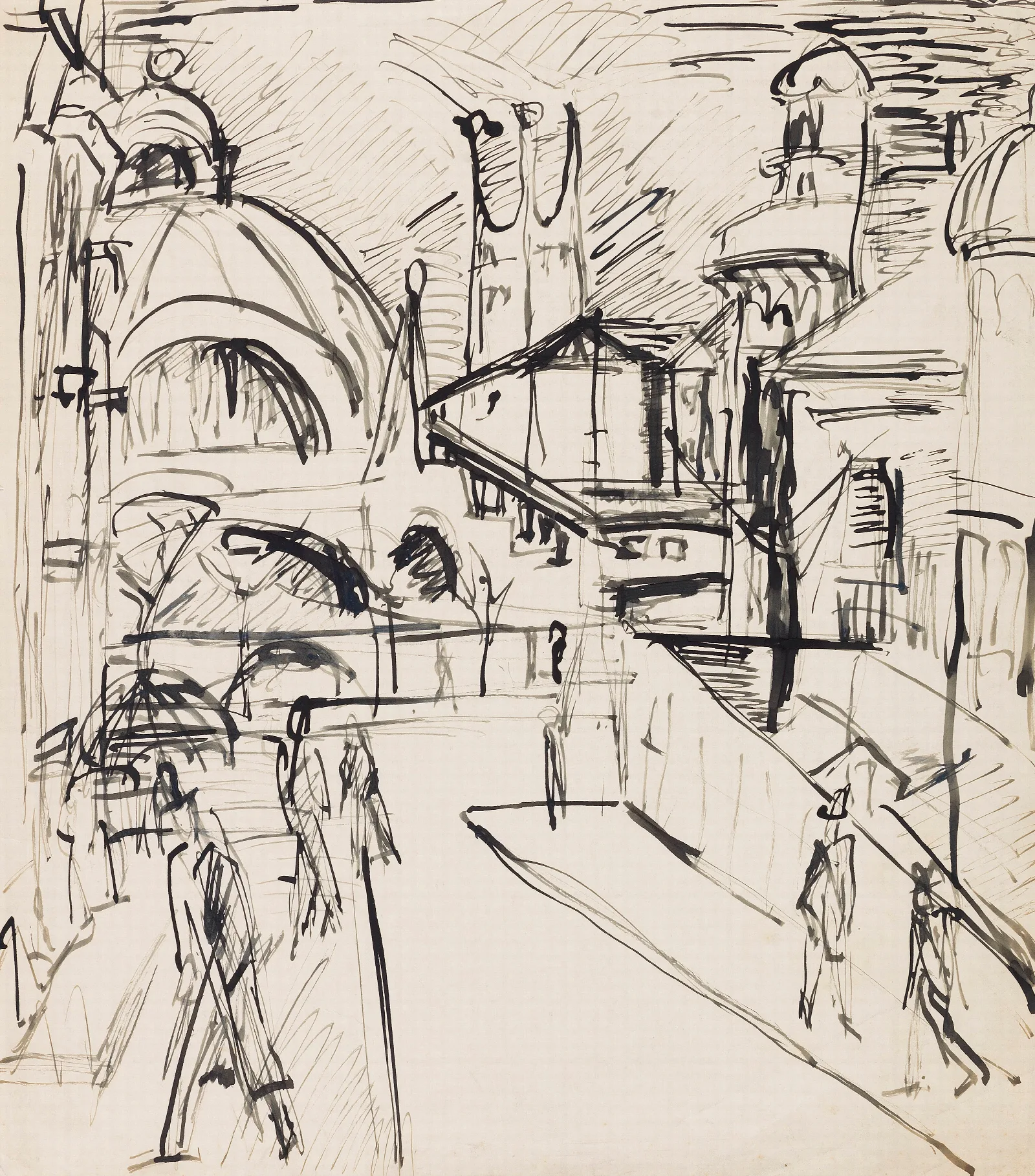 Stadtszene Nollendorfplatz Wall Art by Ernst Ludwig Kirchner - Canvas Print