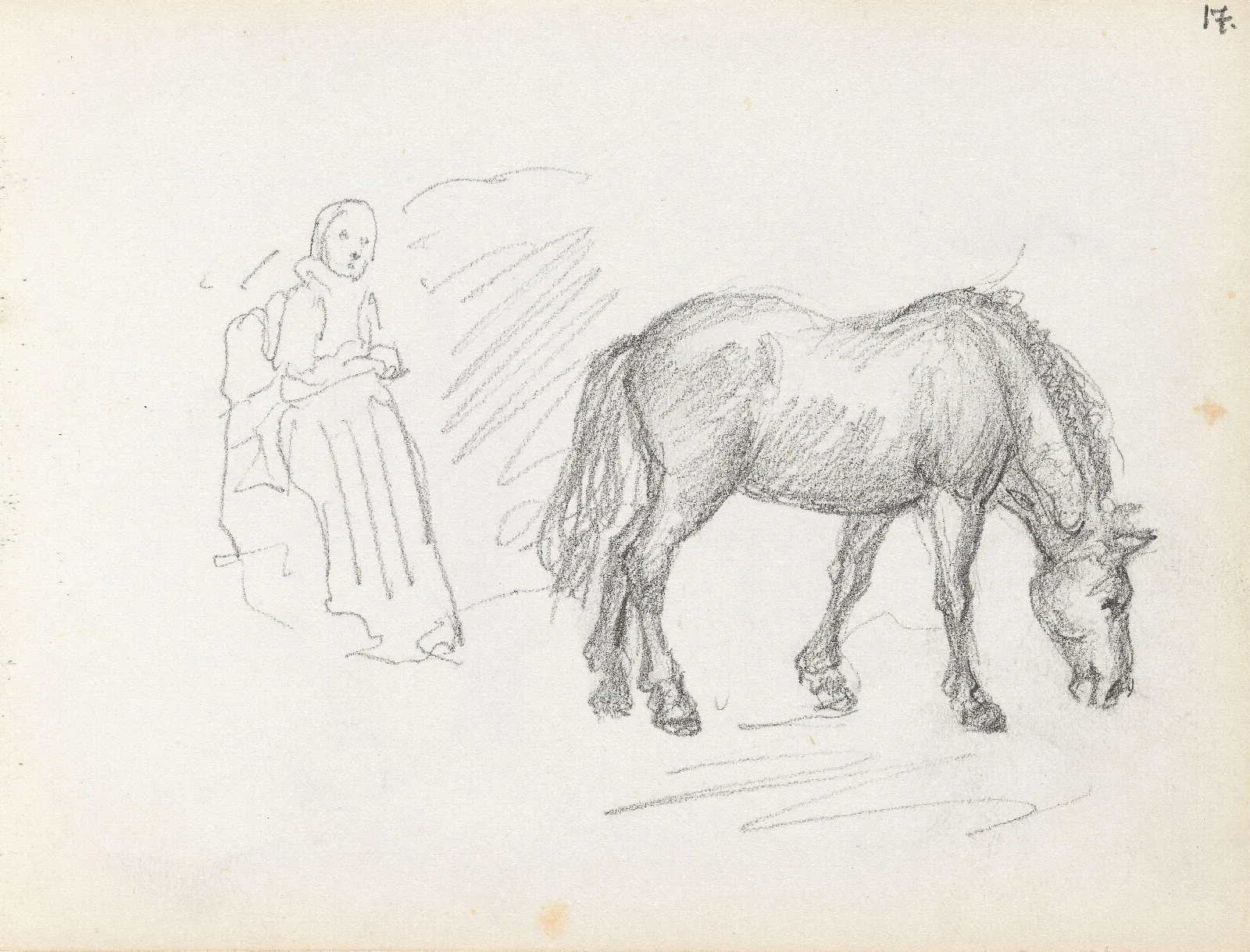 Female Figure And Horse Wall Art by Adolph Tidemand - Canvas Print