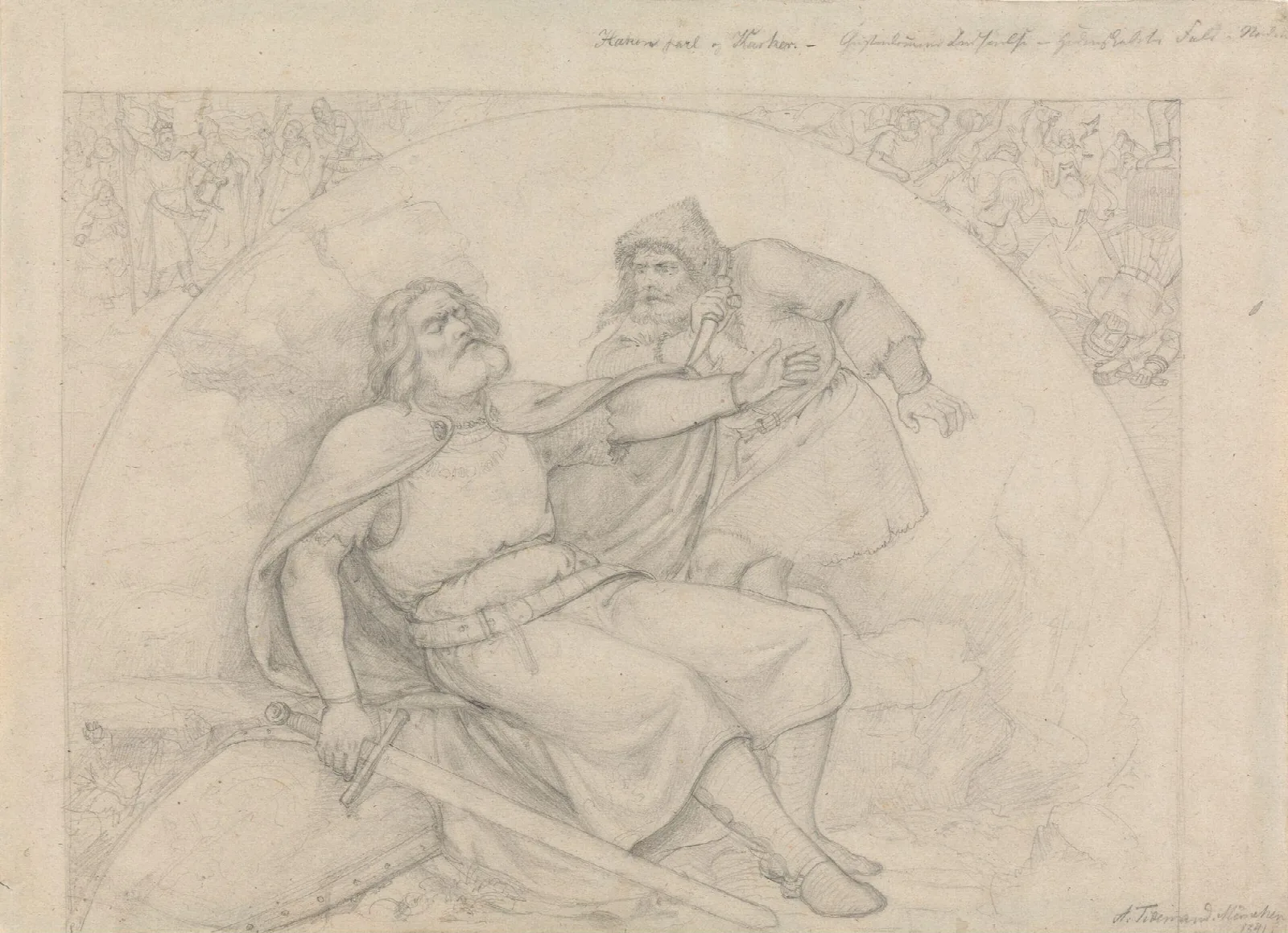 Hakon Jarl Og Karker 2 Wall Art by Adolph Tidemand - Canvas Print