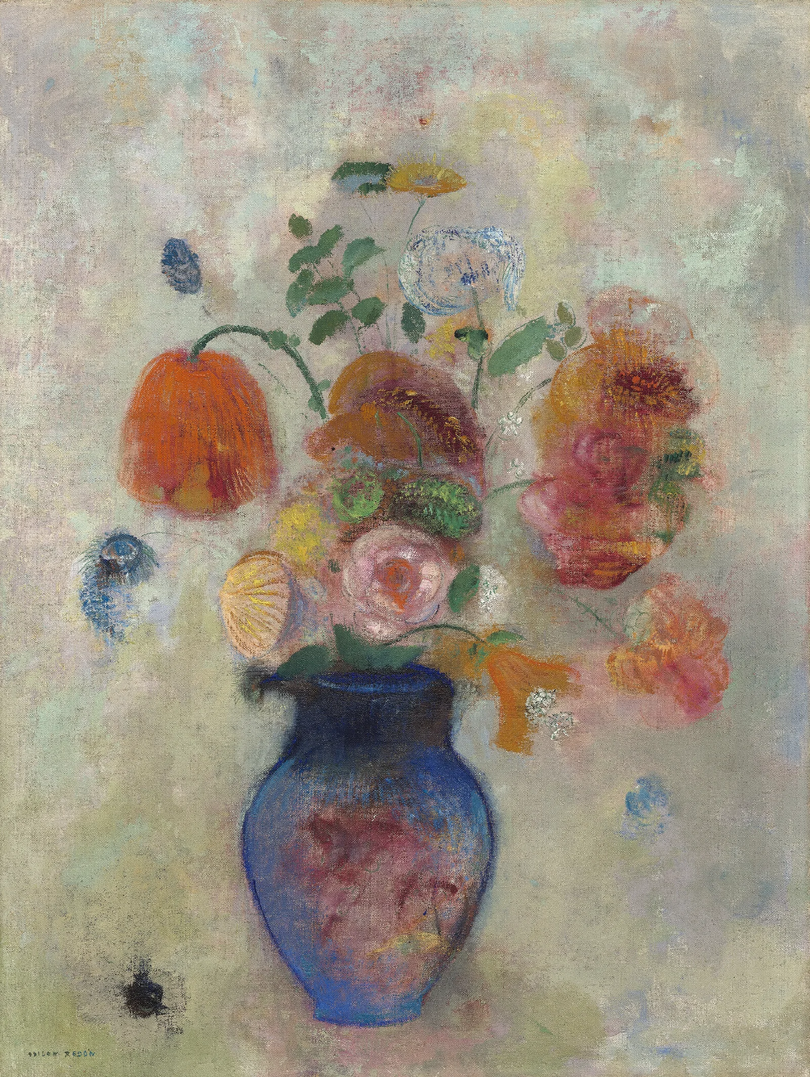 Large Vase With Flowers Wall Art by Odilon Redon - Canvas Print