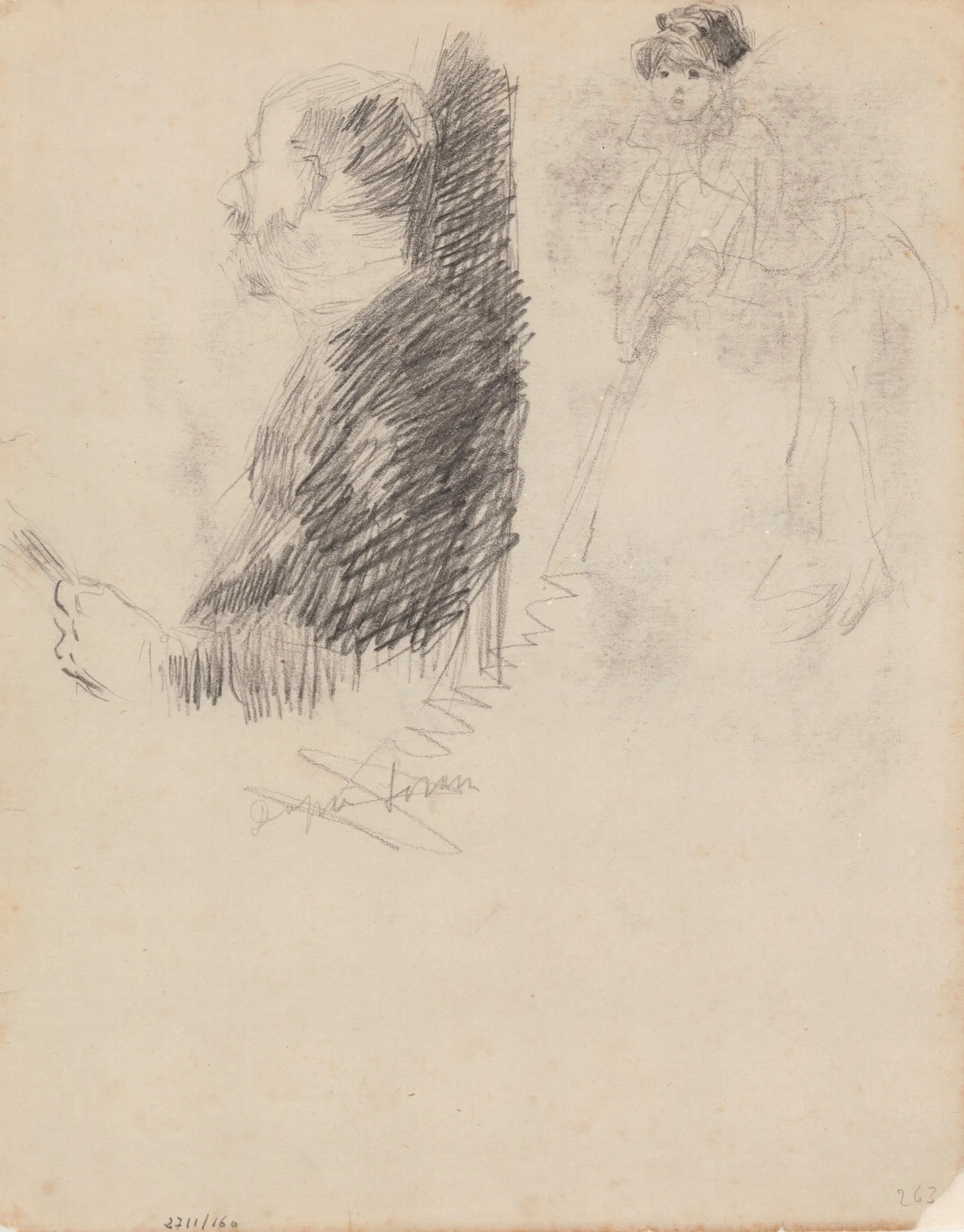 A Man And A Woman 2 Wall Art by James Ensor - Canvas Print