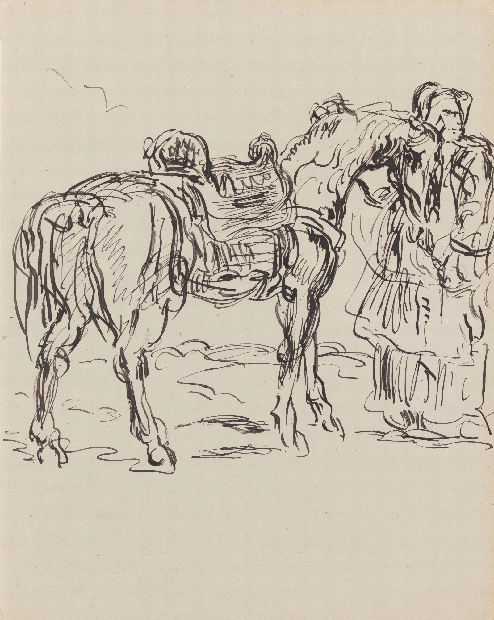 Arabian Horseman And Horse Wall Art by James Ensor - Canvas Print
