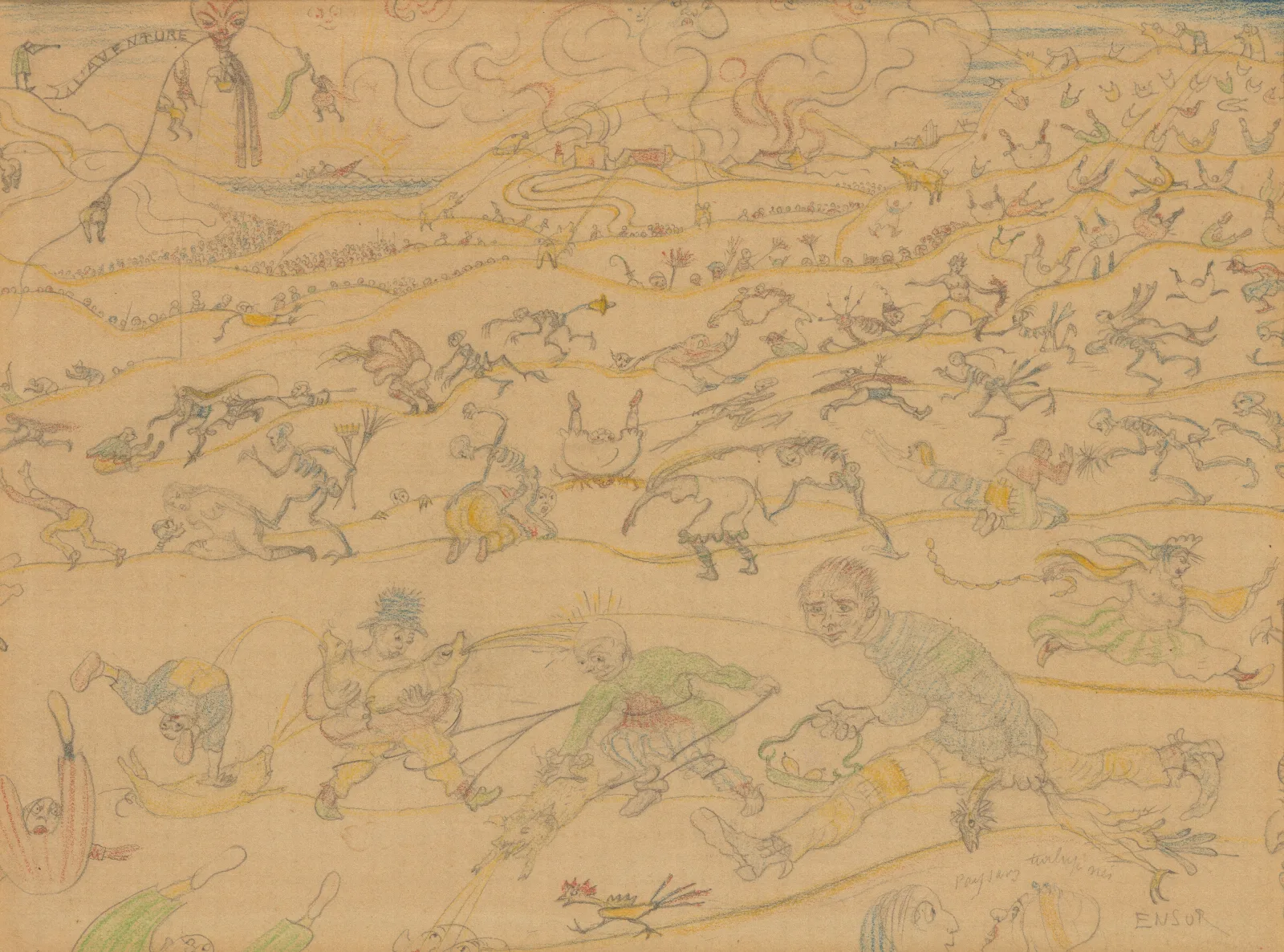 De Gefopte Boeren Wall Art by James Ensor - Canvas Print