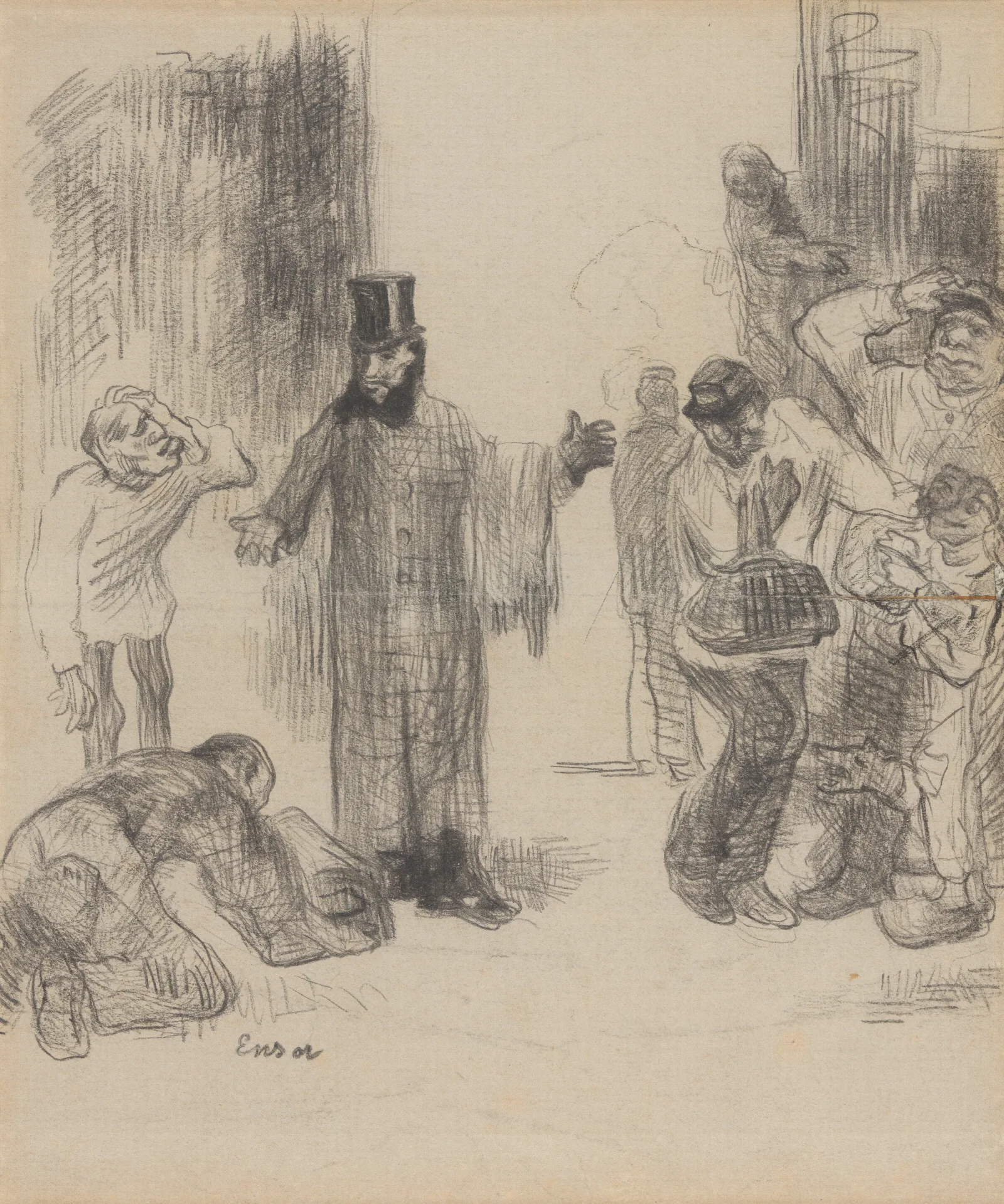 De Pakjesdragers Wall Art by James Ensor - Canvas Print