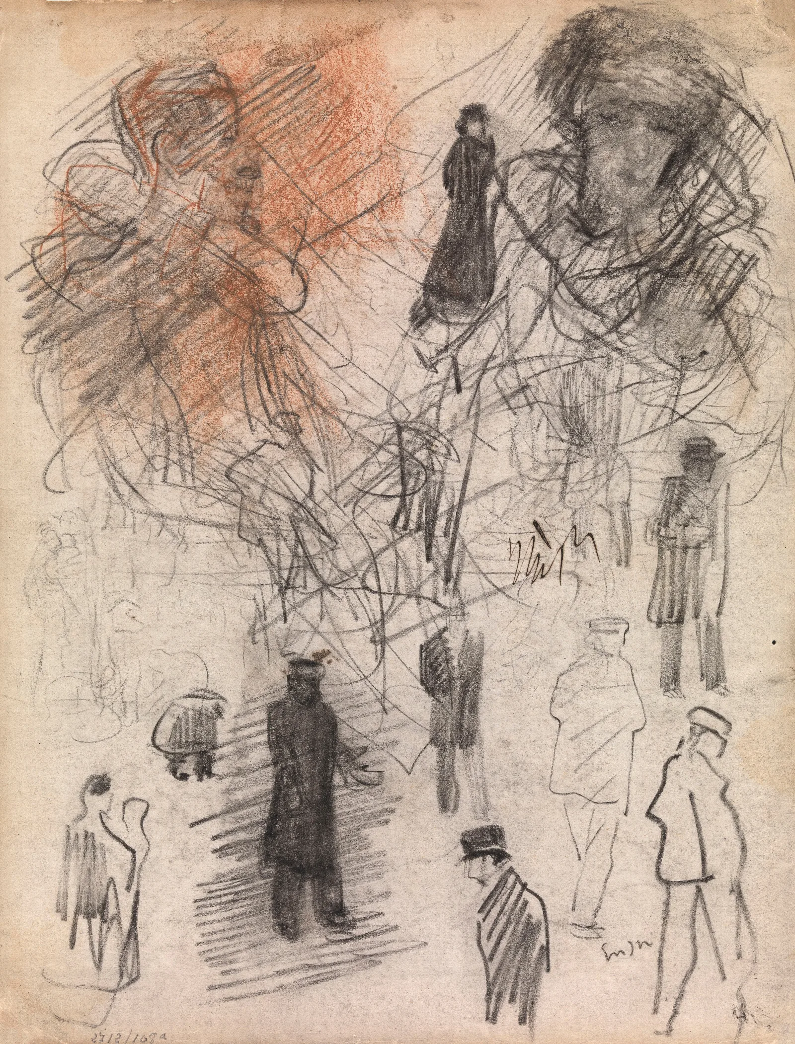 Silhouettes And Heads Wall Art by James Ensor - Canvas Print