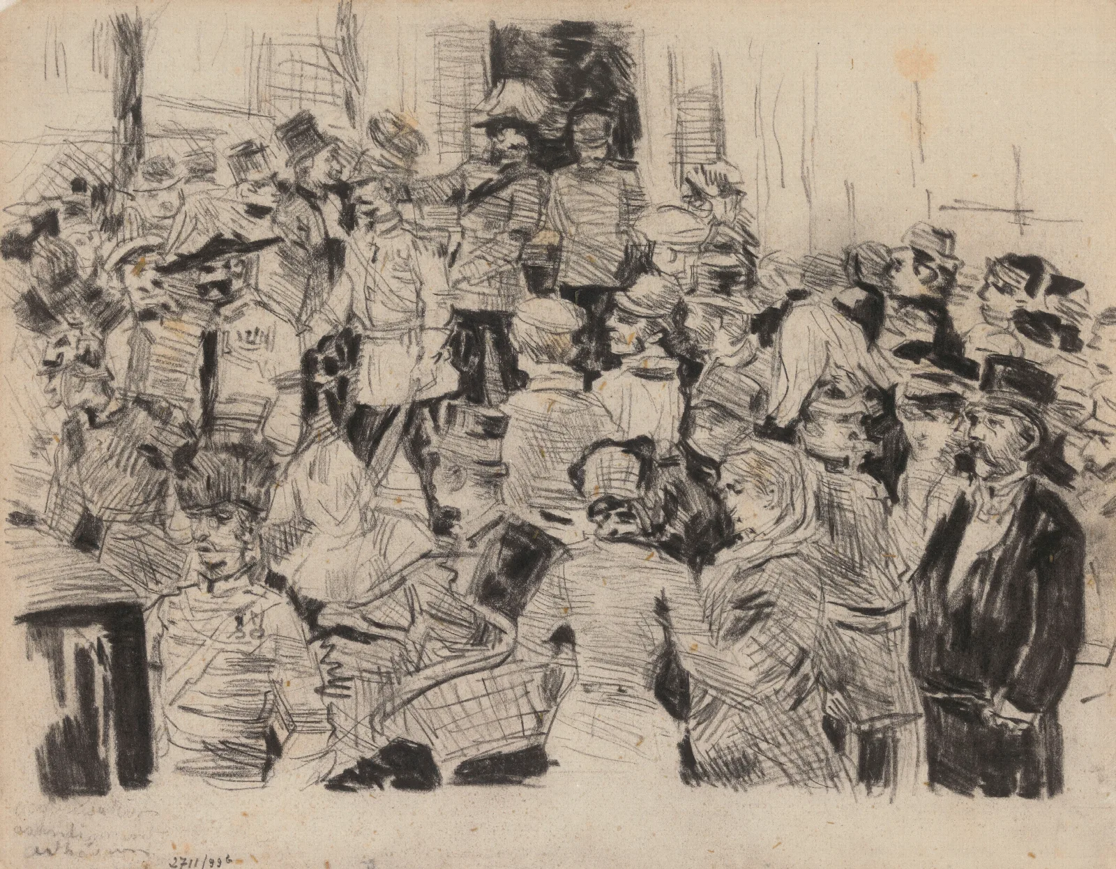 Soldiers And Civilians Wall Art by James Ensor - Canvas Print