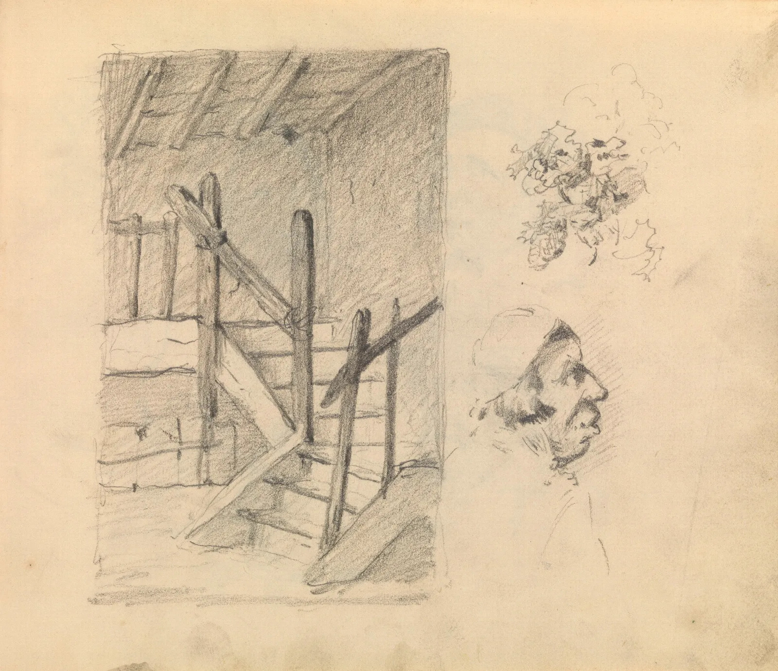 Stairs Man Foliage Detail Wall Art by James Ensor - Canvas Print