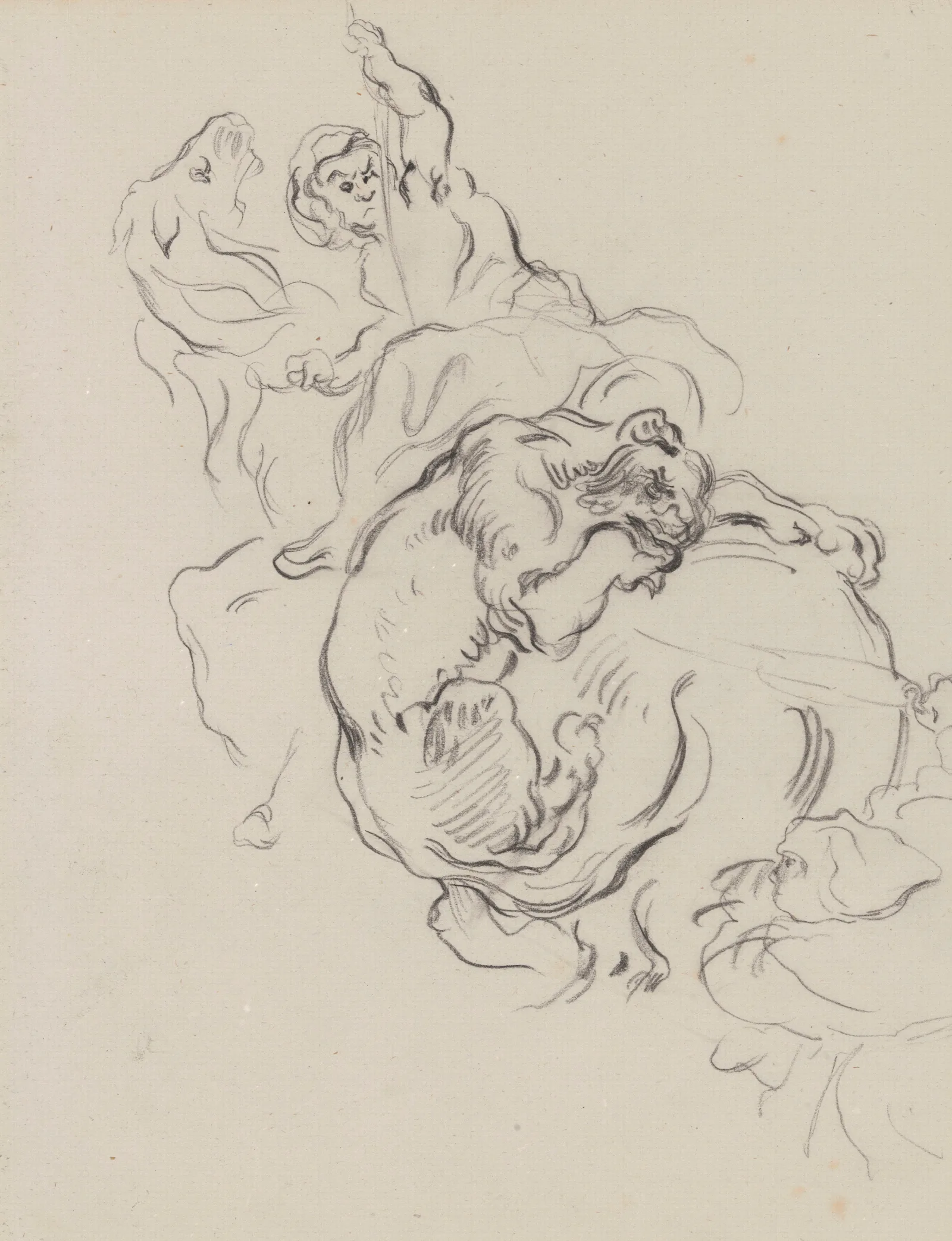 Study Of The Lion Hunt Wall Art by James Ensor - Canvas Print