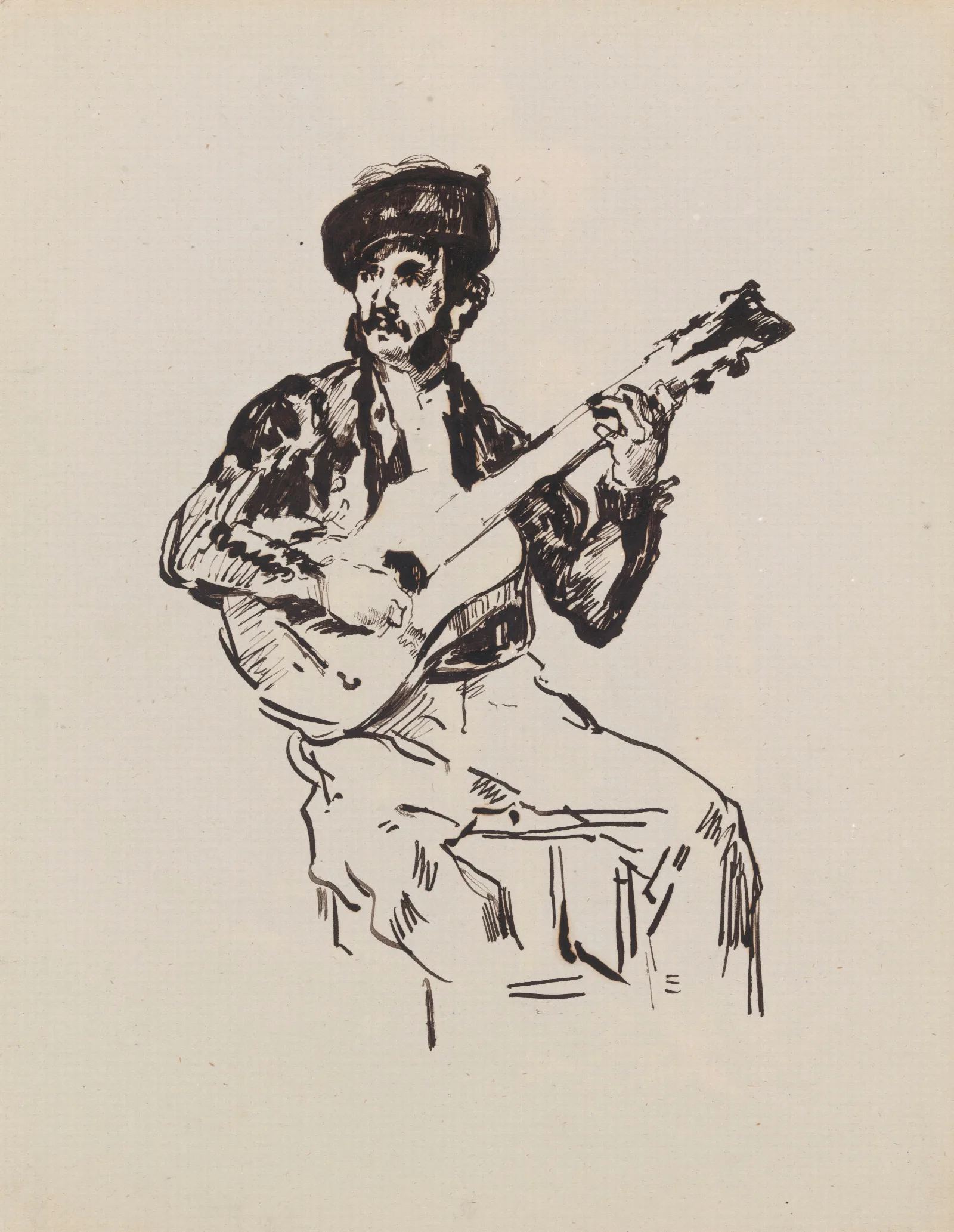 The Guitarist 2 Wall Art by James Ensor - Canvas Print