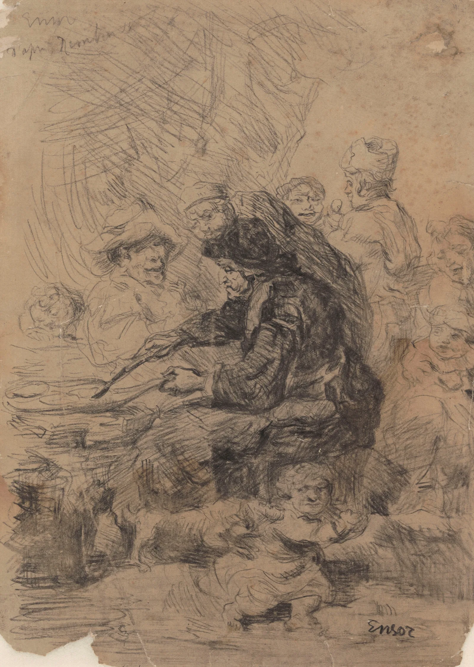 The Pancake Woman Wall Art by James Ensor - Canvas Print