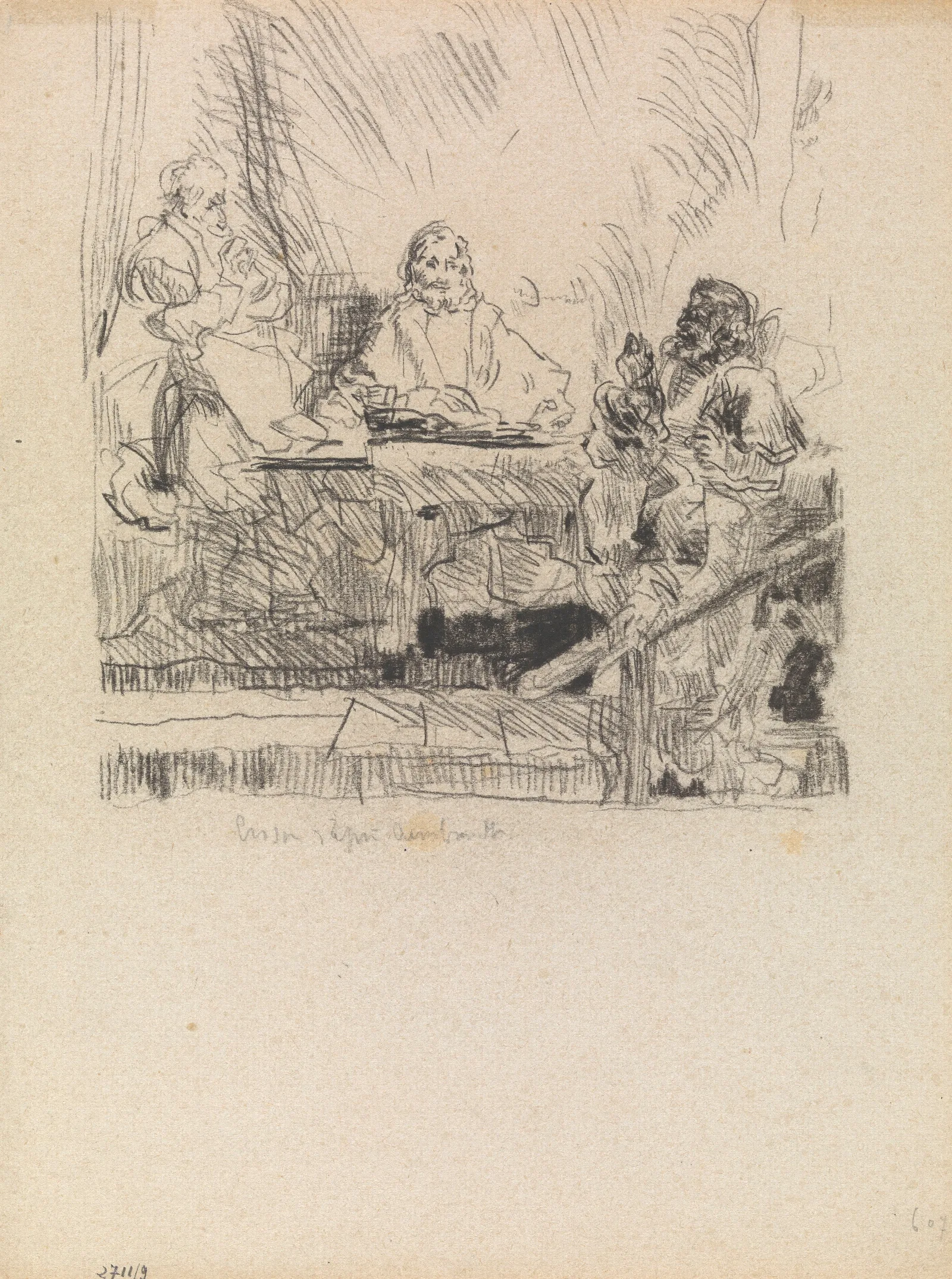 The Supper At Emmaus 10 Wall Art by James Ensor - Canvas Print