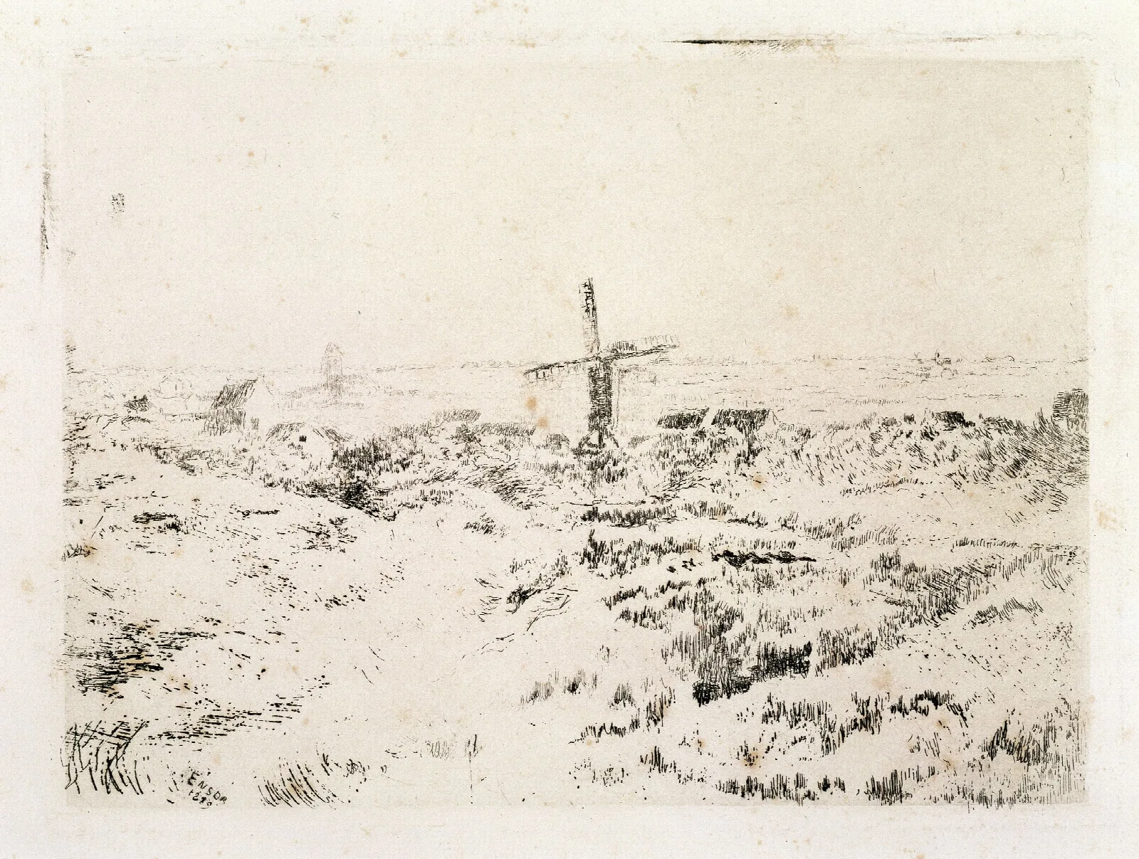 The Windmill At Mariakerke Wall Art by James Ensor - Canvas Print