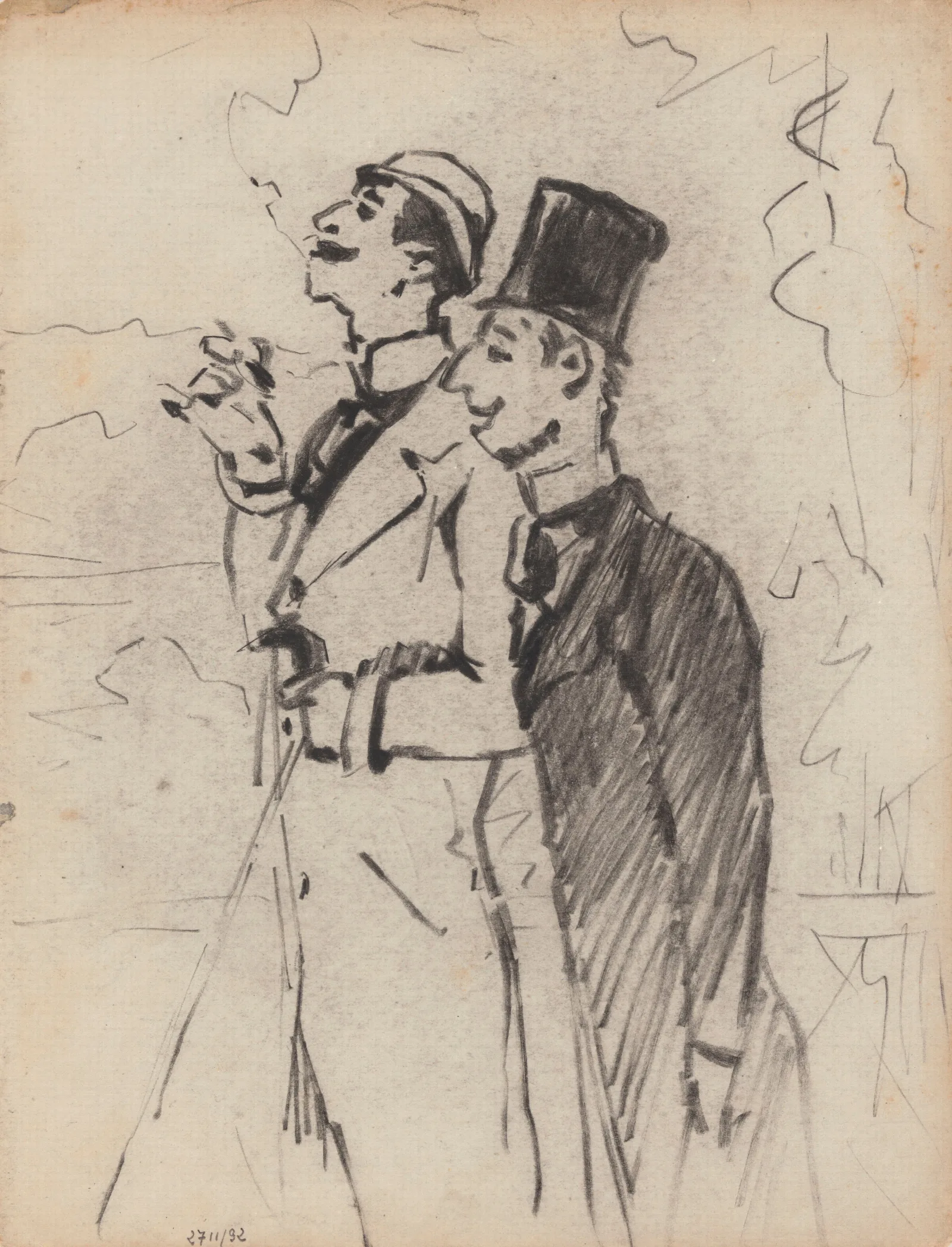 Two Gentlemen Wall Art by James Ensor - Canvas Print